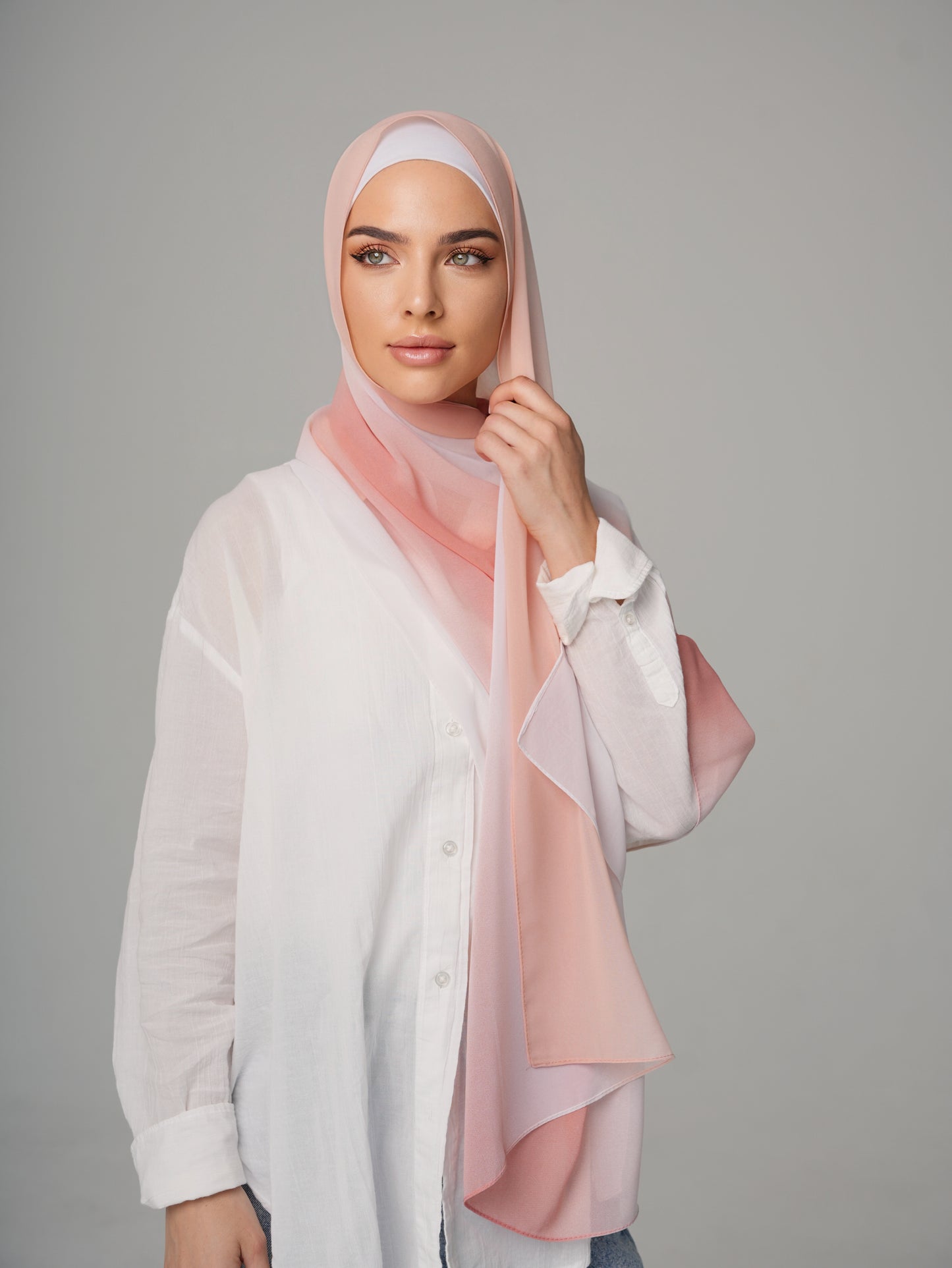 DOUBLE SHADE CHIFFON HIJAB - SUNSET SKY
