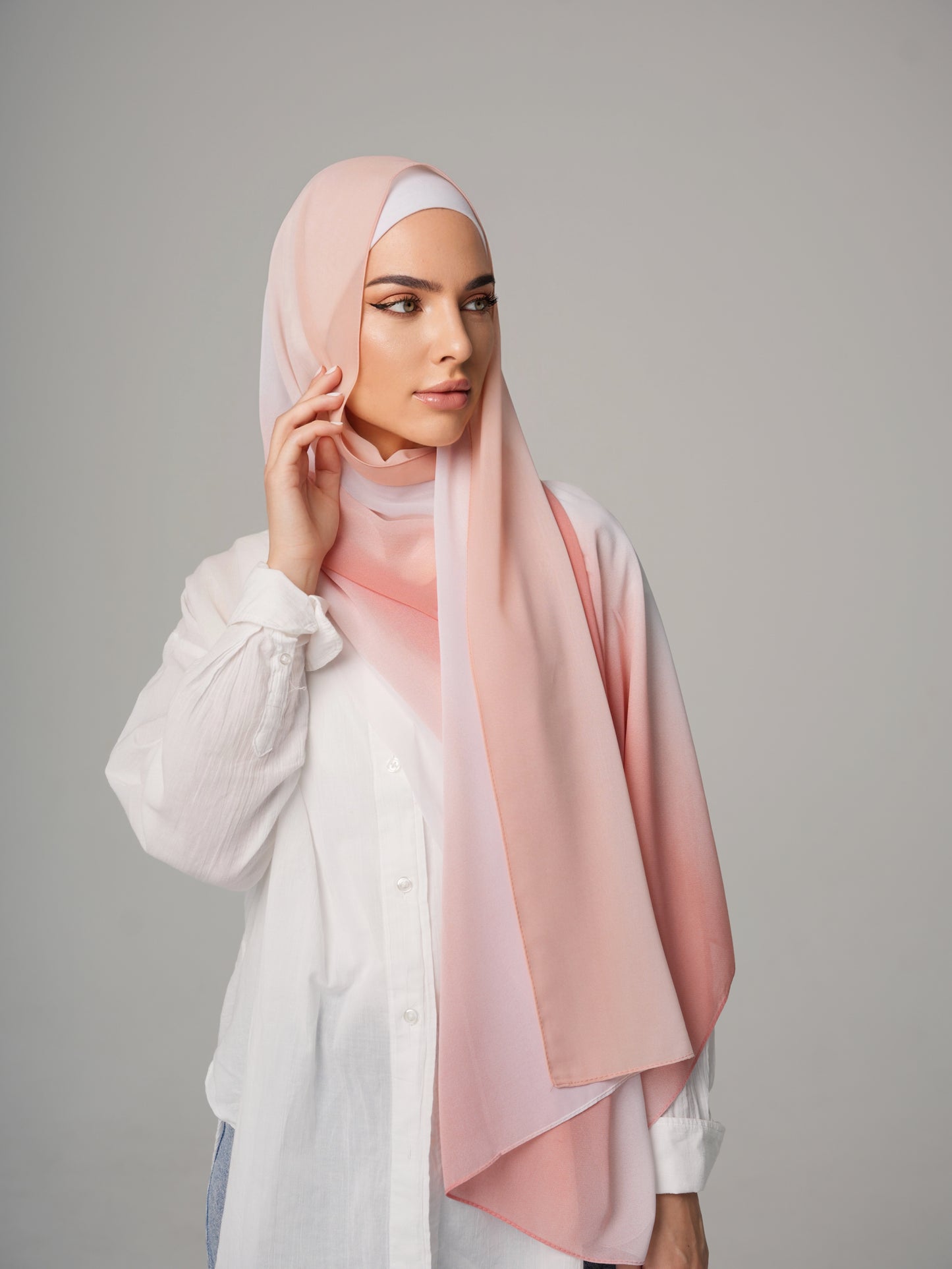 DOUBLE SHADE CHIFFON HIJAB - SUNSET SKY