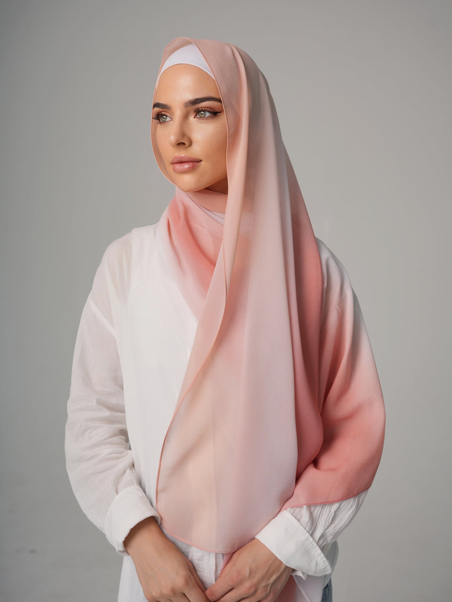 DOUBLE SHADE CHIFFON HIJAB - SUNSET SKY