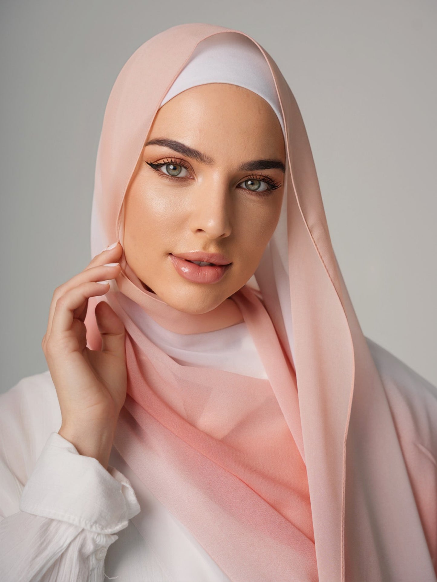 DOUBLE SHADE CHIFFON HIJAB - SUNSET SKY