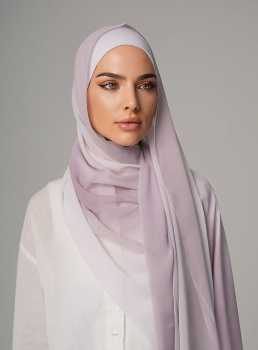 DOUBLE SHADE CHIFFON HIJAB - LAVENDER