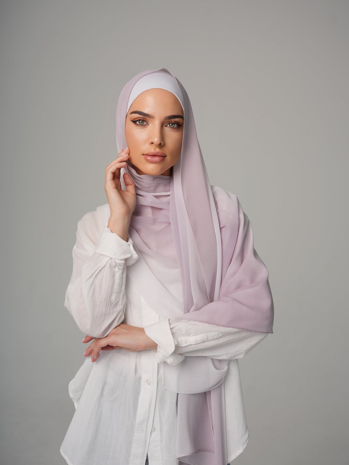 DOUBLE SHADE CHIFFON HIJAB - LAVENDER