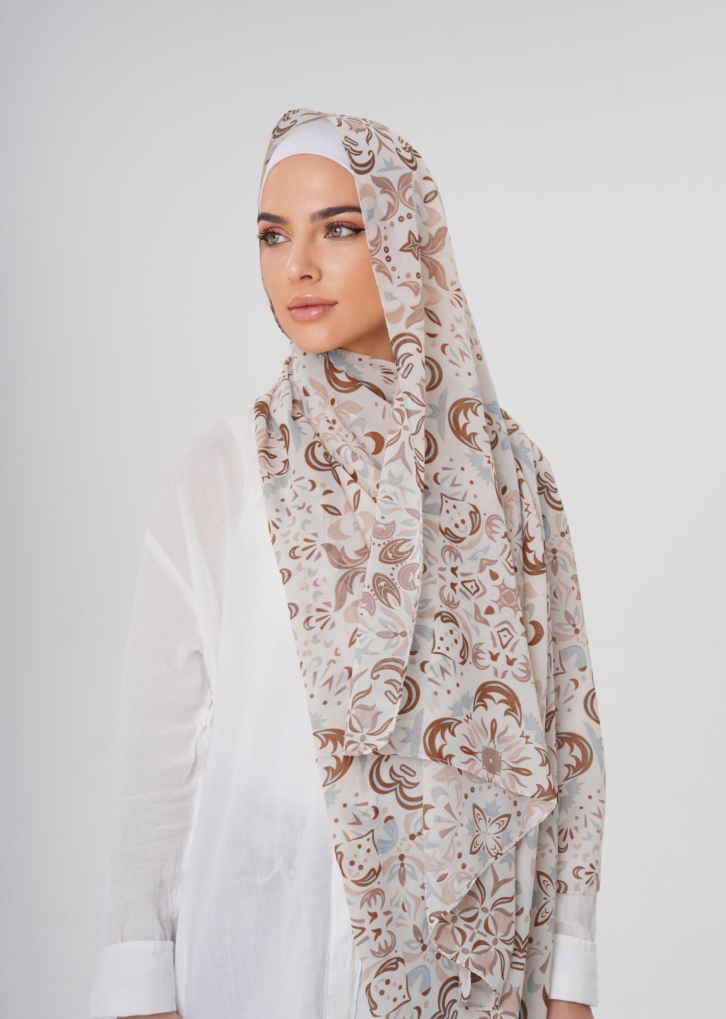 PRINTED CHIFFON HIJAB - EARTHY
