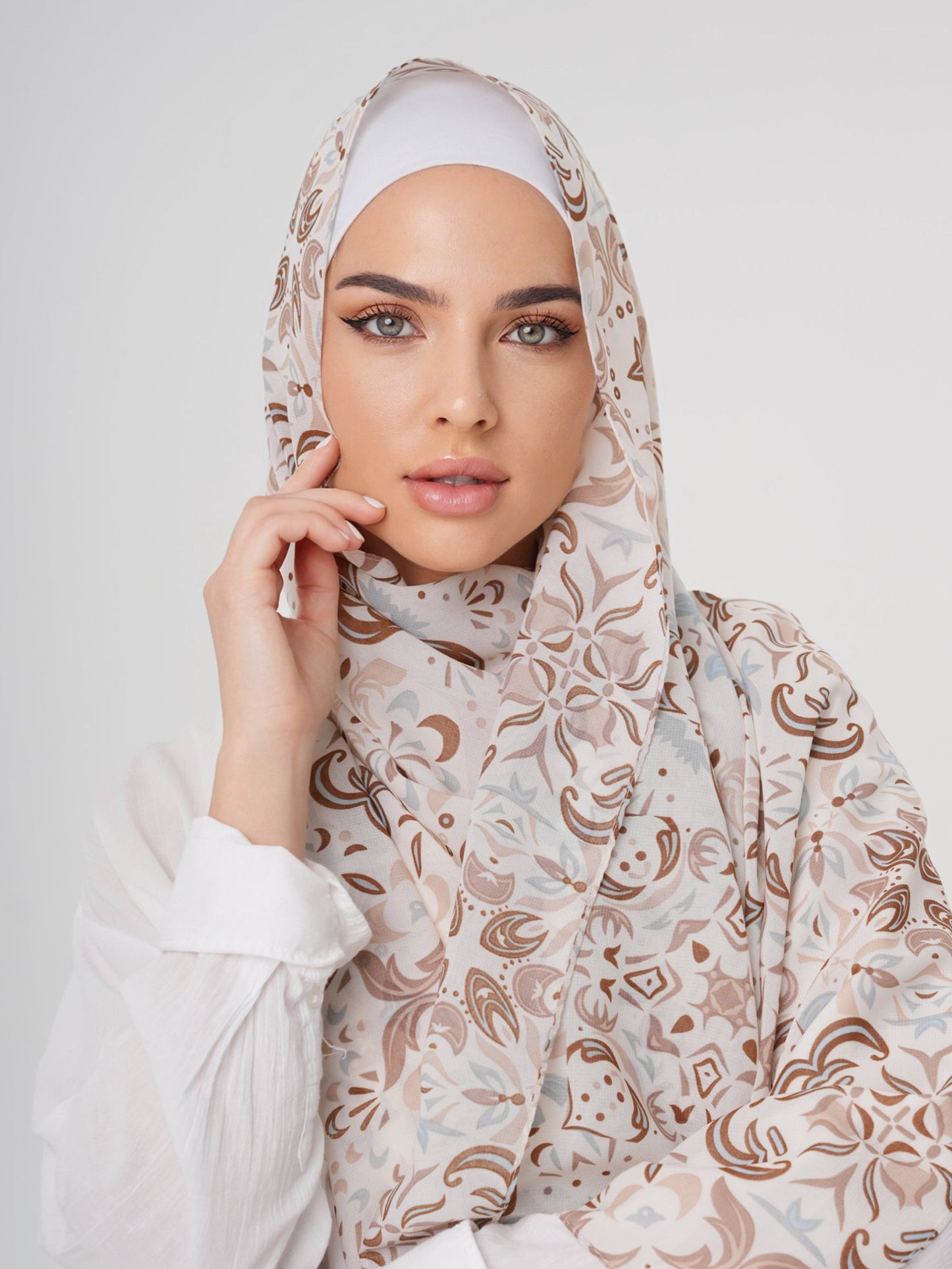PRINTED CHIFFON HIJAB - EARTHY