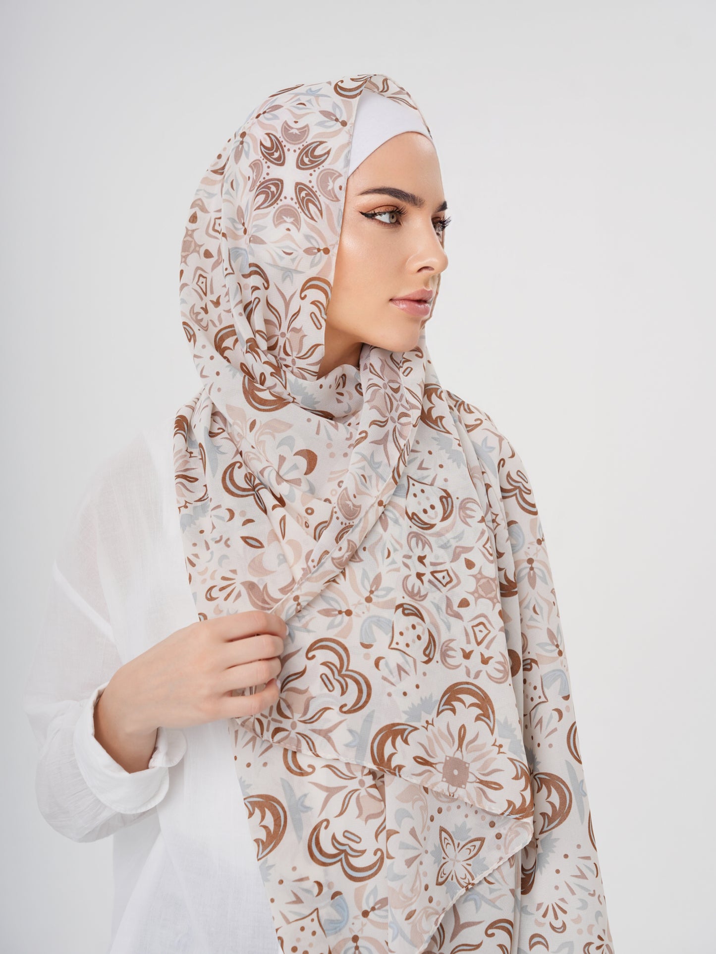 PRINTED CHIFFON HIJAB - EARTHY