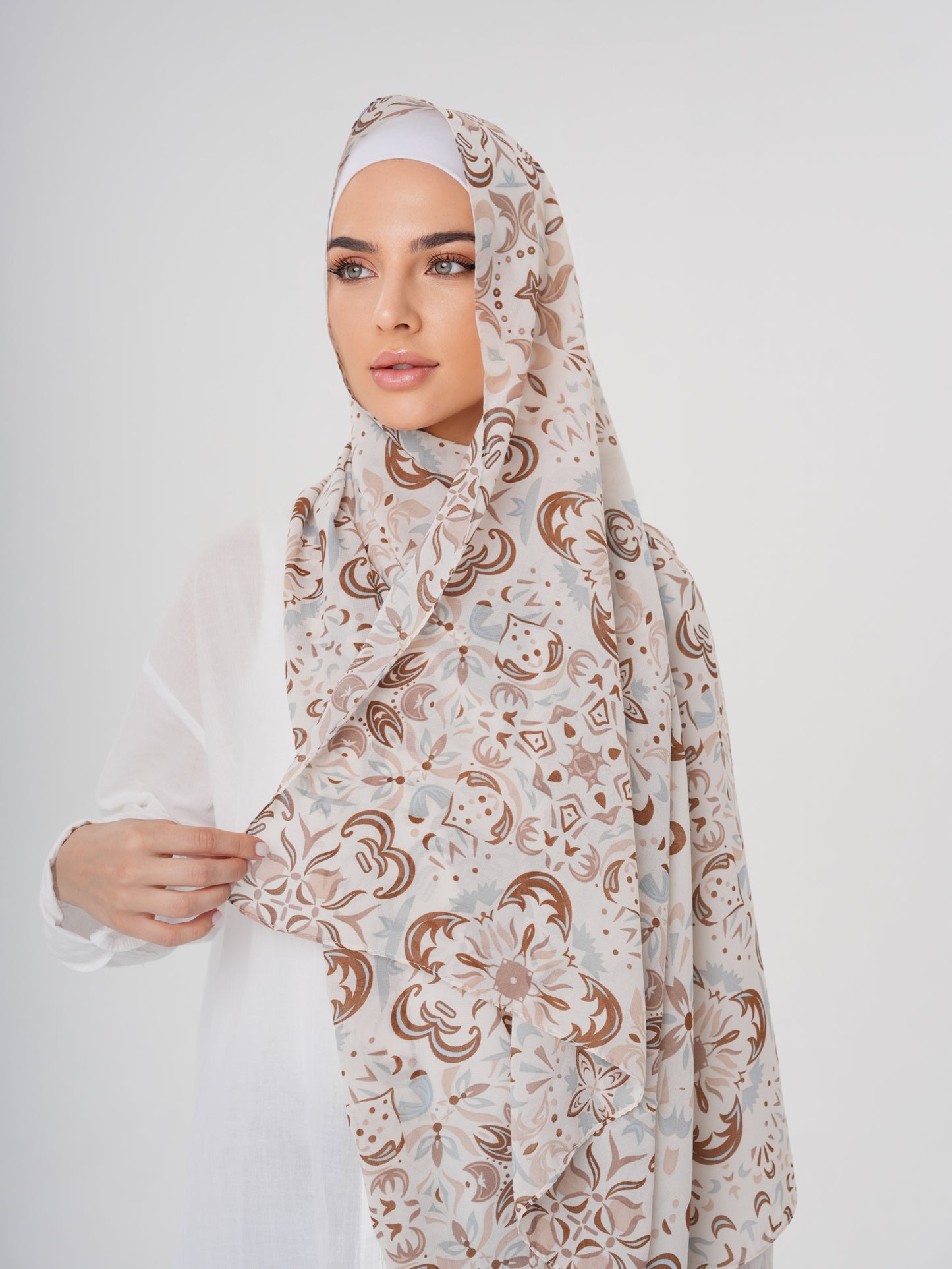 PRINTED CHIFFON HIJAB - EARTHY
