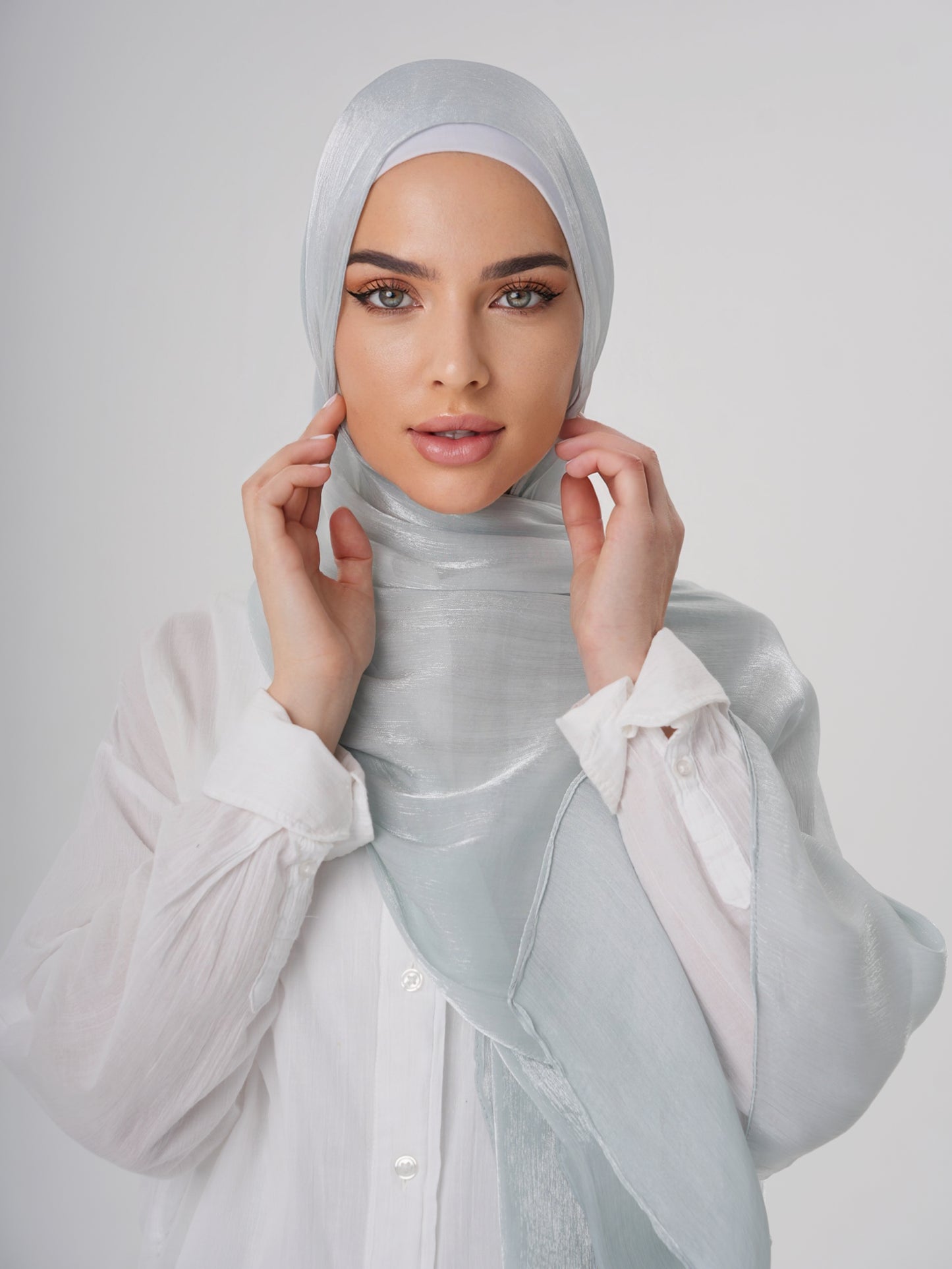 LUXURY ORGANZA SHIMMER HIJAB - LIGHT MINT
