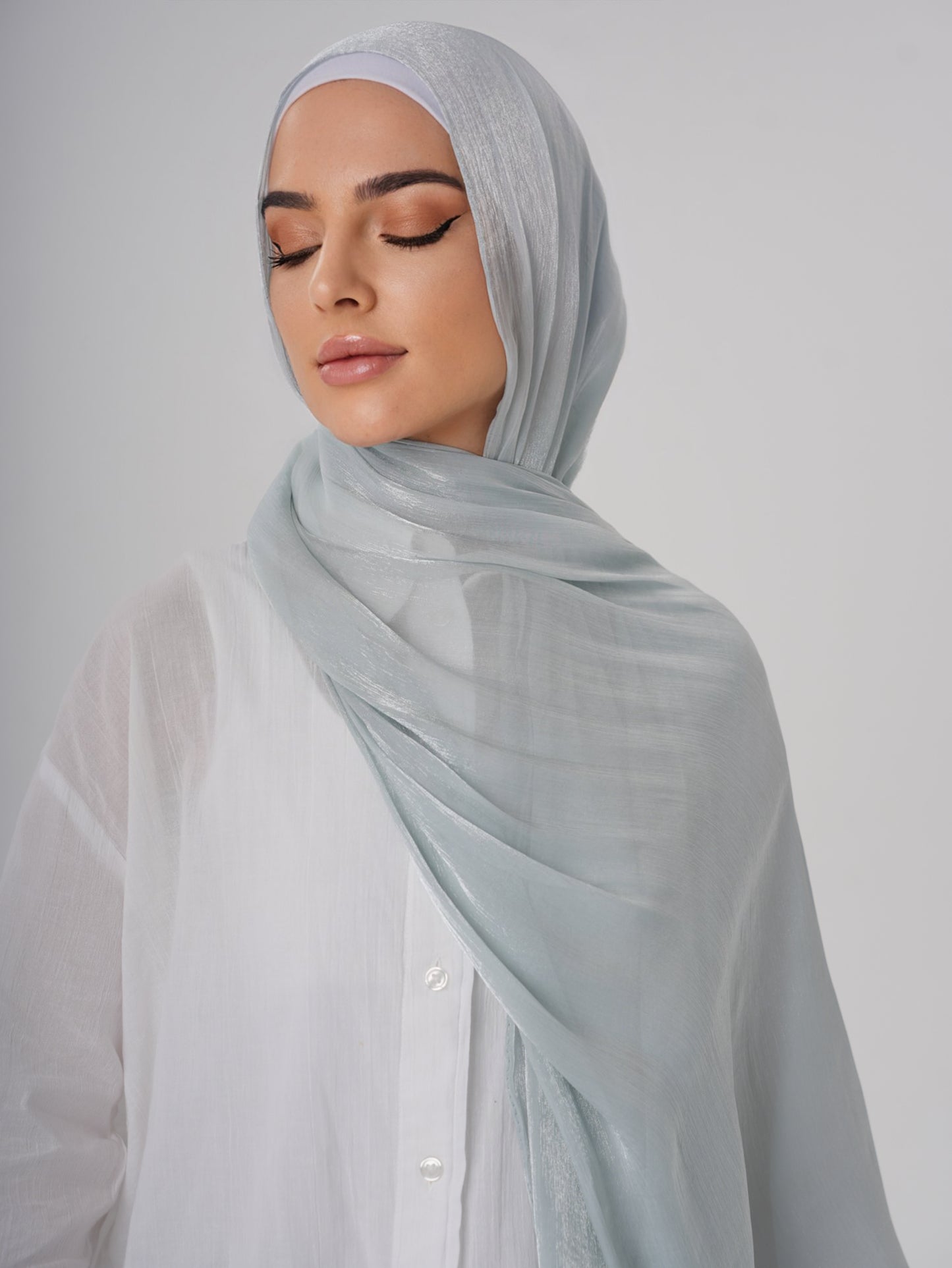 LUXURY ORGANZA SHIMMER HIJAB - LIGHT MINT