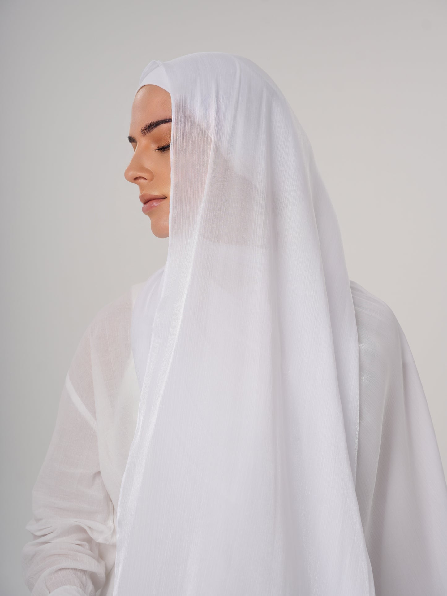 LUXURY ORGANZA SHIMMER HIJAB - WHITE