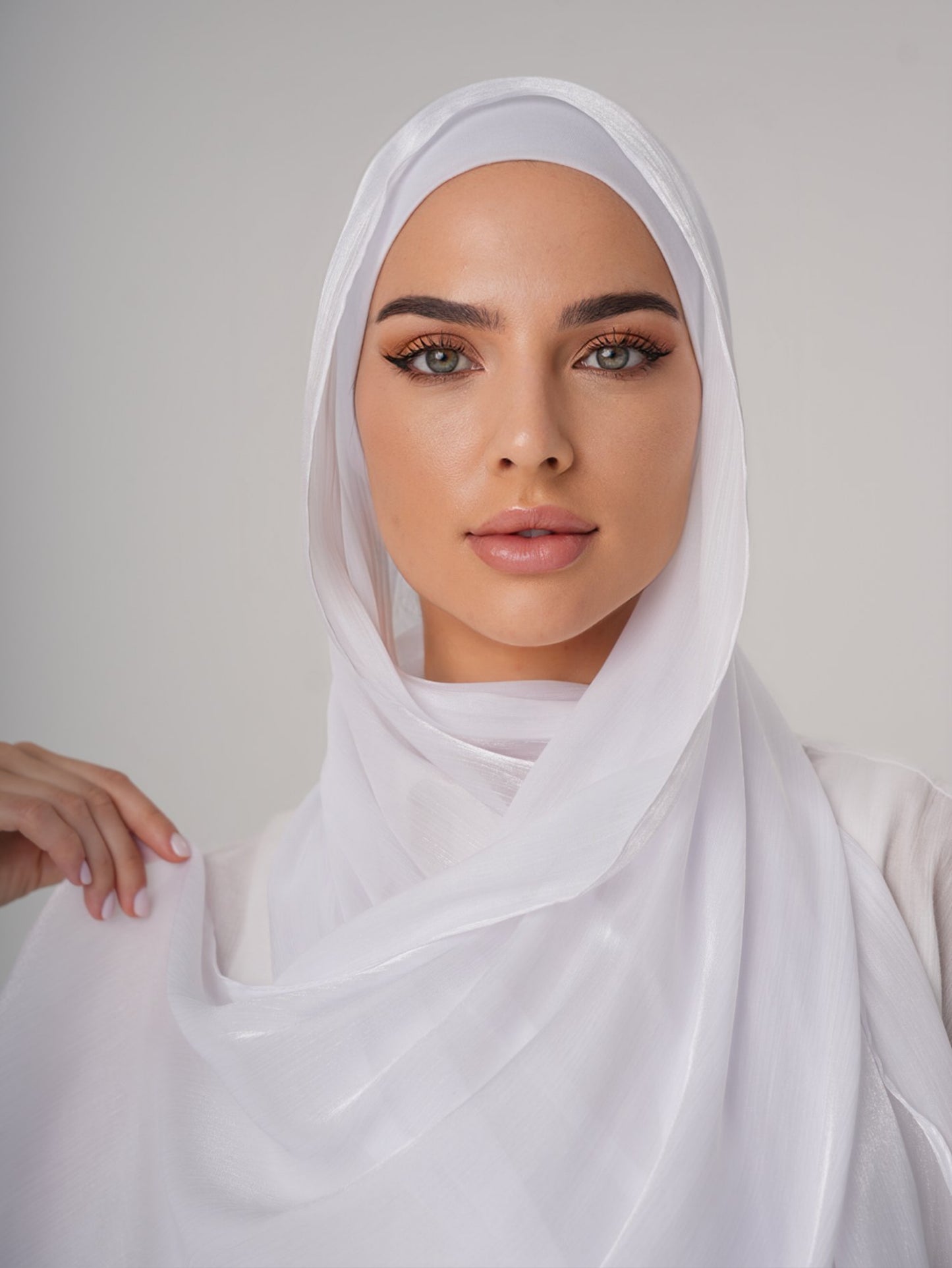 LUXURY ORGANZA SHIMMER HIJAB - WHITE