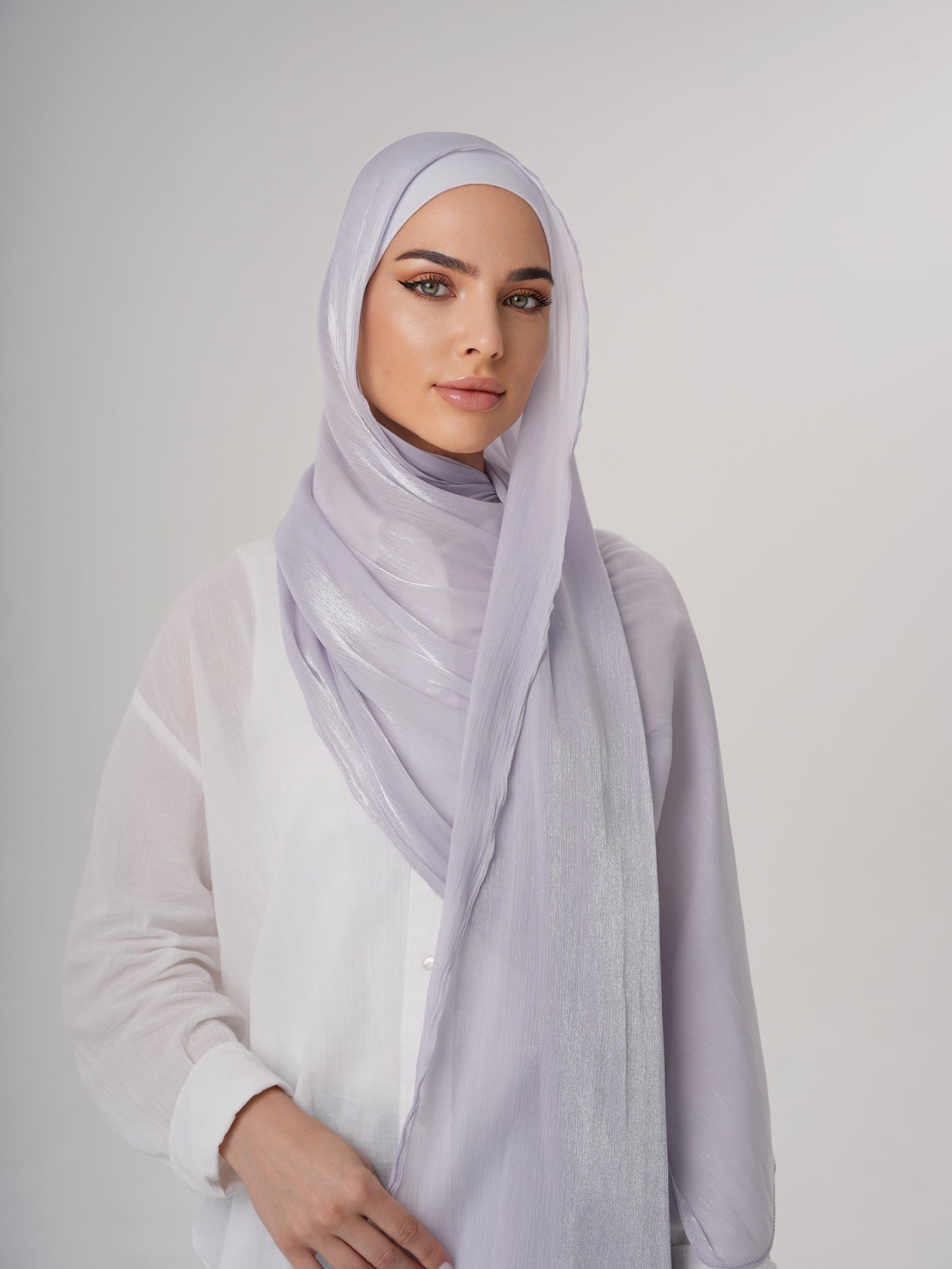 LUXURY ORGANZA SHIMMER HIJAB - LILAC