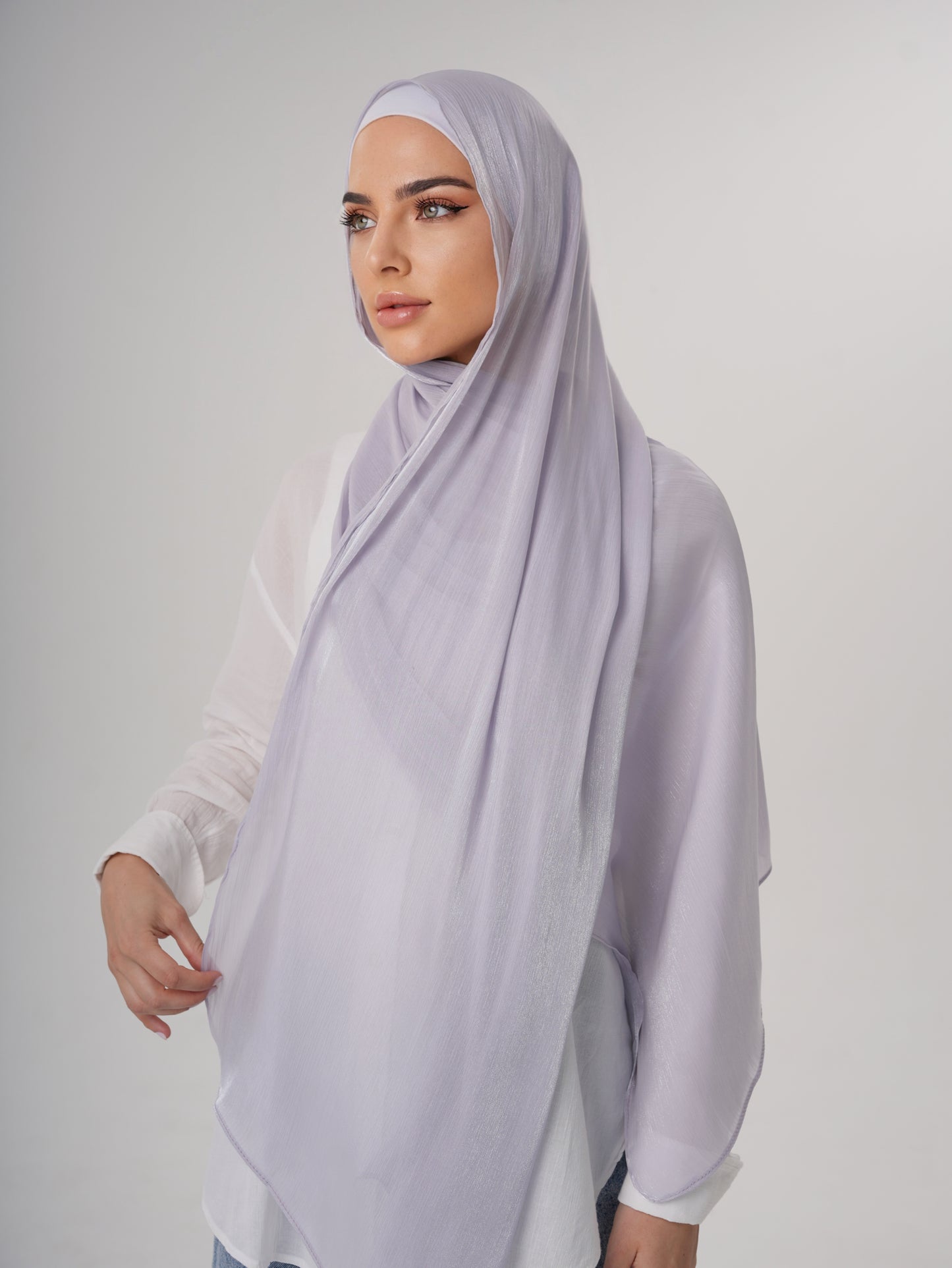 LUXURY ORGANZA SHIMMER HIJAB - LILAC