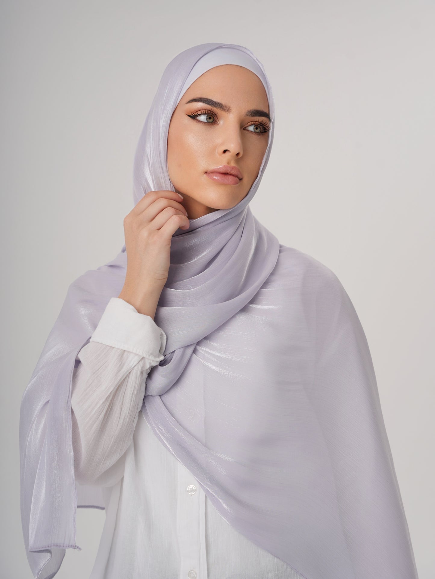 LUXURY ORGANZA SHIMMER HIJAB - LILAC