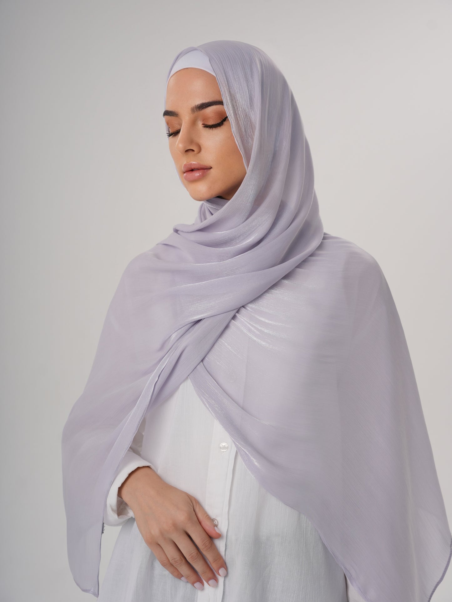 LUXURY ORGANZA SHIMMER HIJAB - LILAC