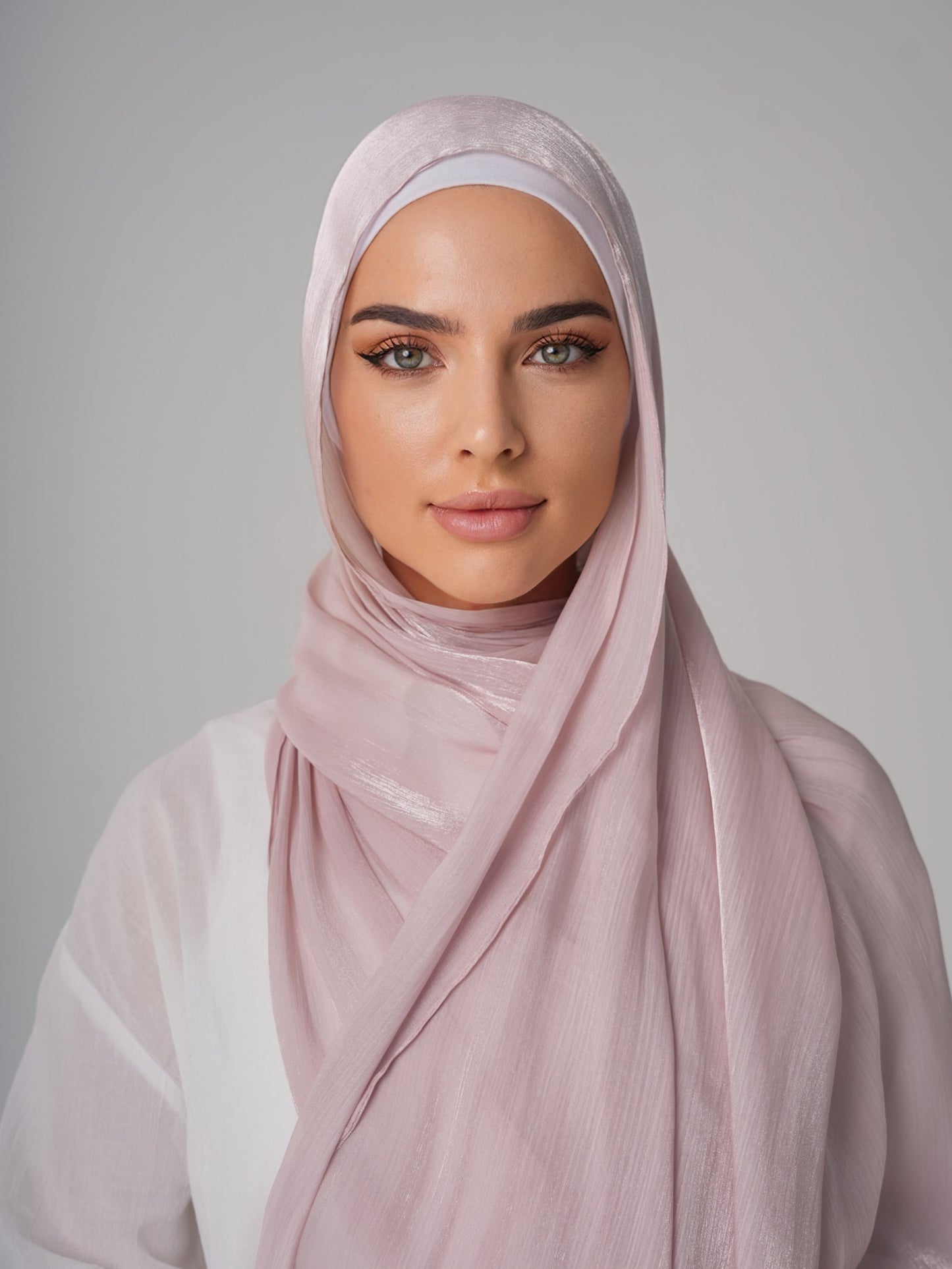 LUXURY ORGANZA SHIMMER HIJAB - PINK BLUSH