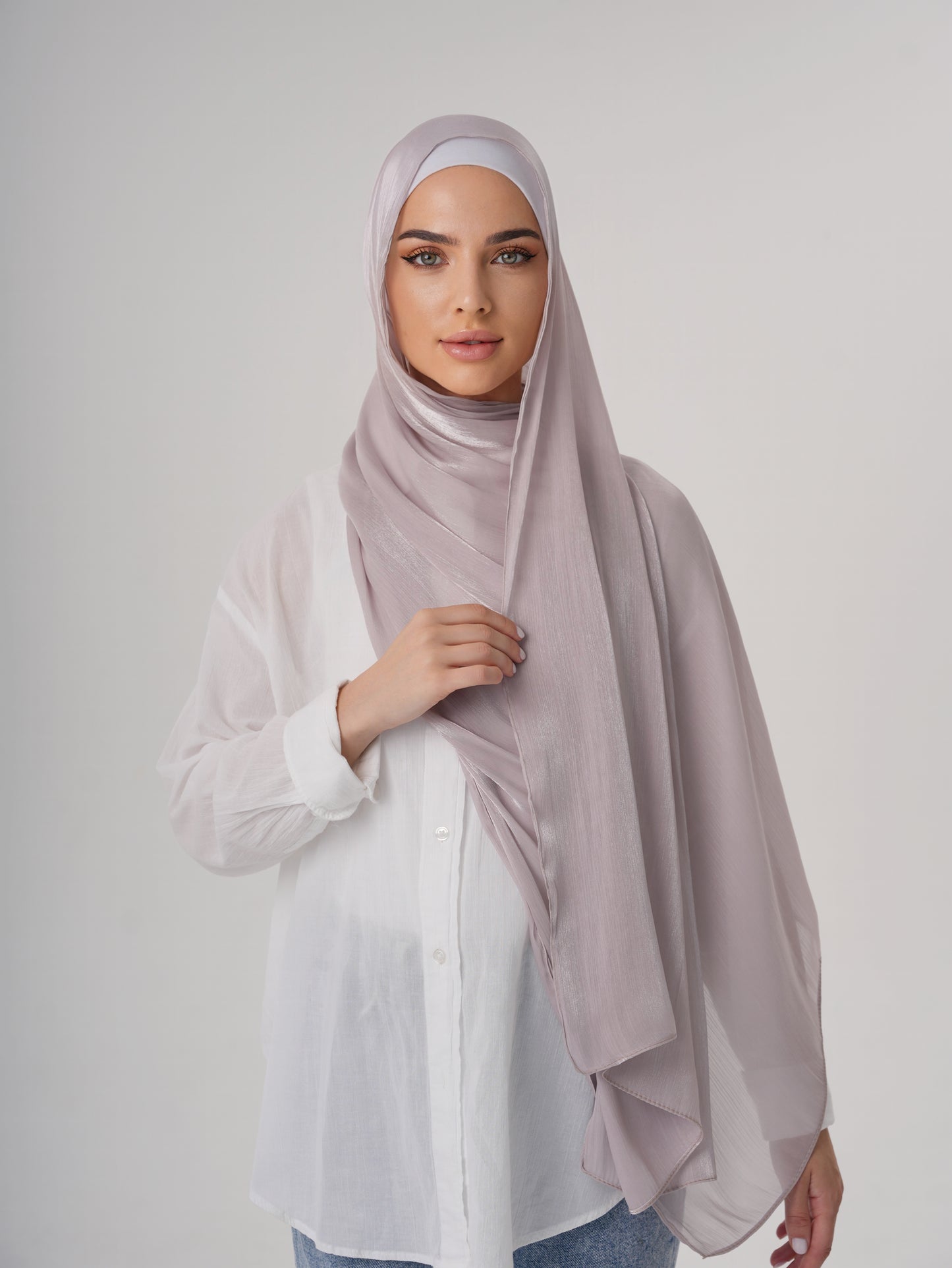 LUXURY ORGANZA SHIMMER HIJAB - DUSTY ROSE