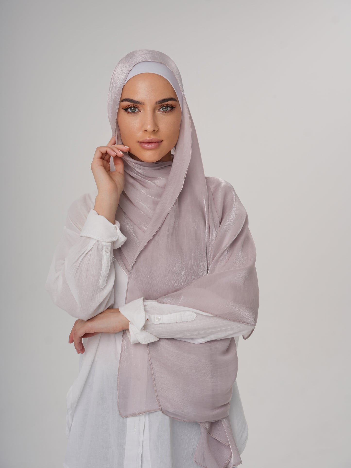 LUXURY ORGANZA SHIMMER HIJAB - DUSTY ROSE