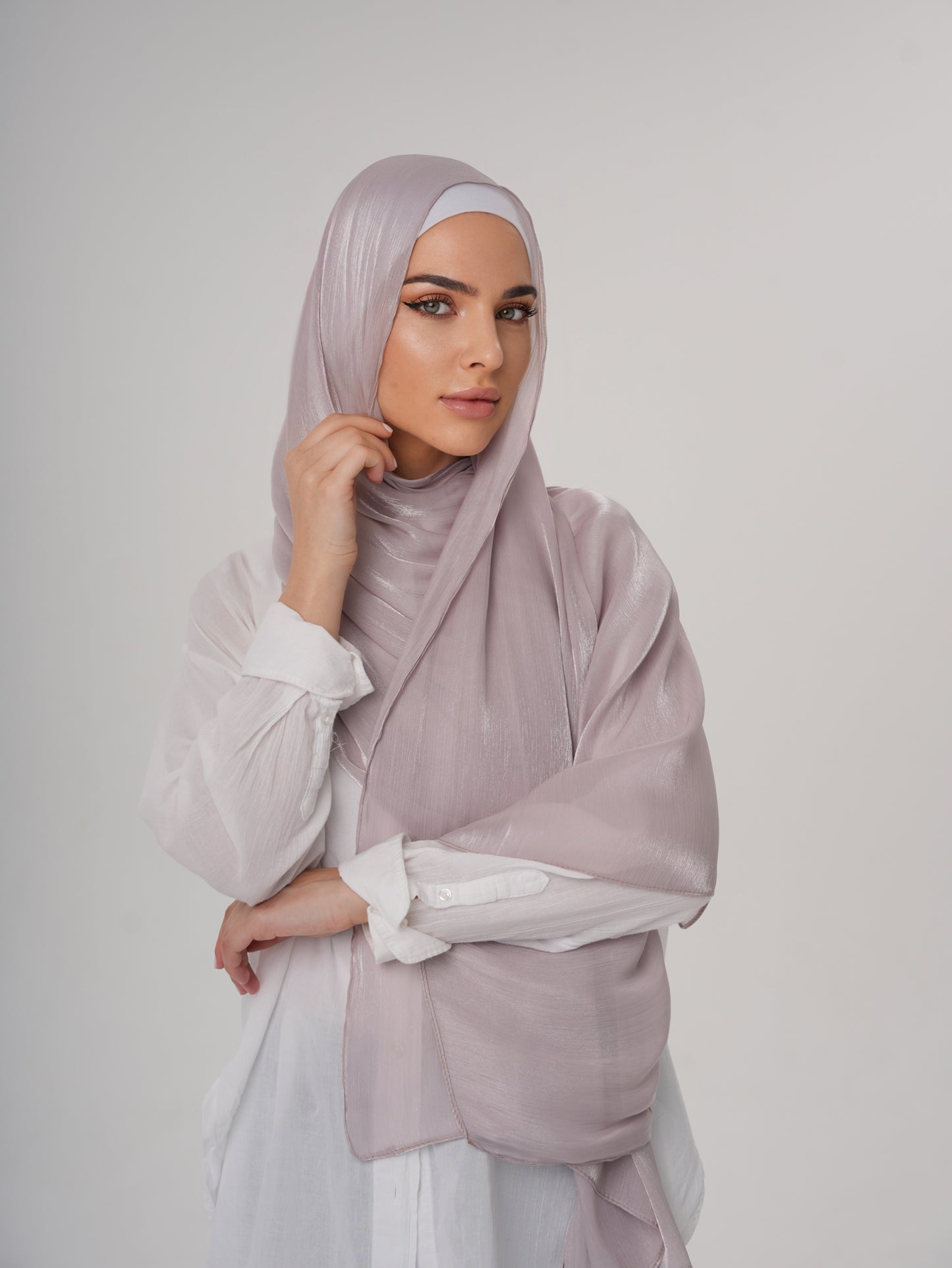 LUXURY ORGANZA SHIMMER HIJAB - DUSTY ROSE