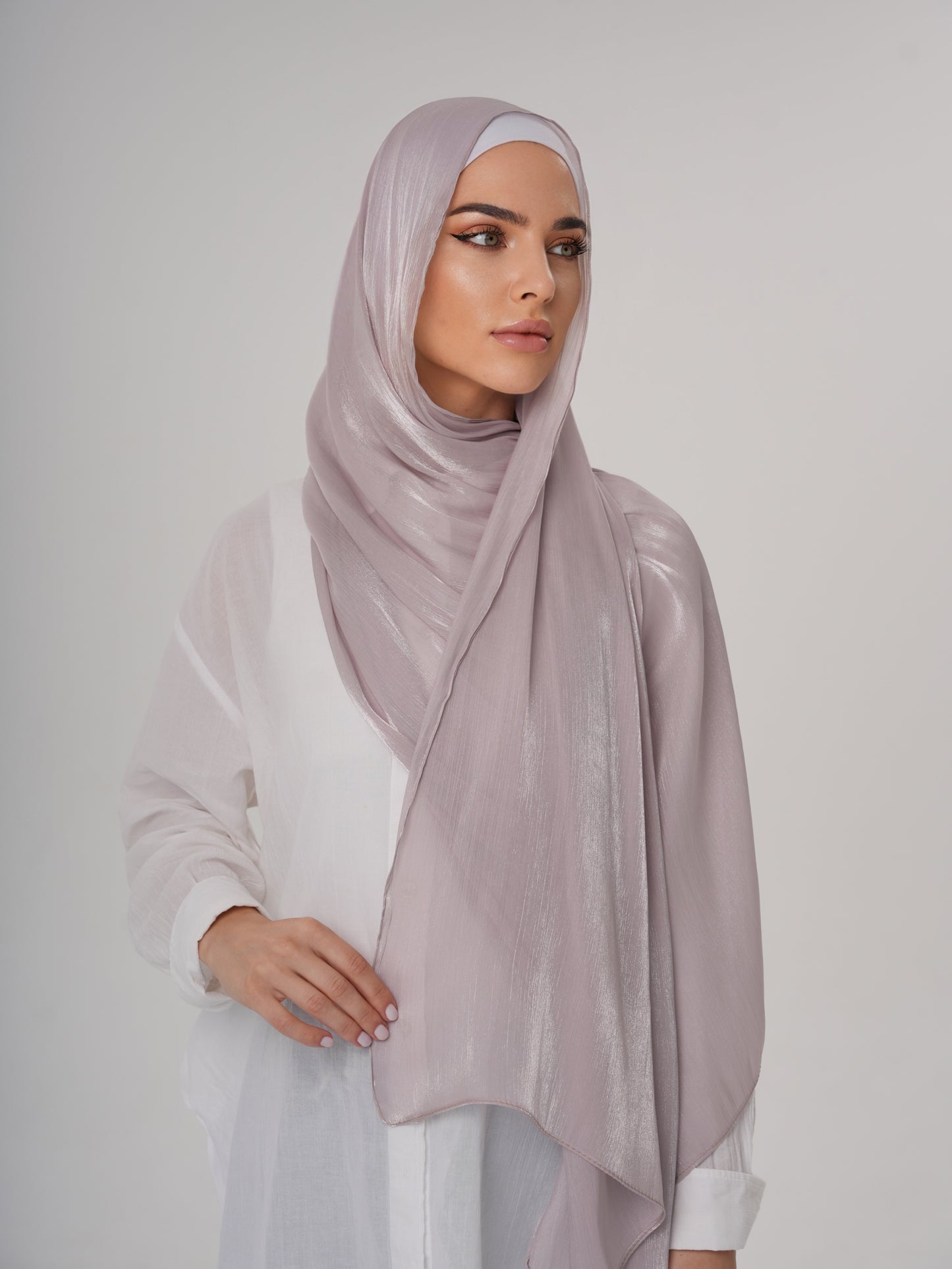 LUXURY ORGANZA SHIMMER HIJAB - DUSTY ROSE