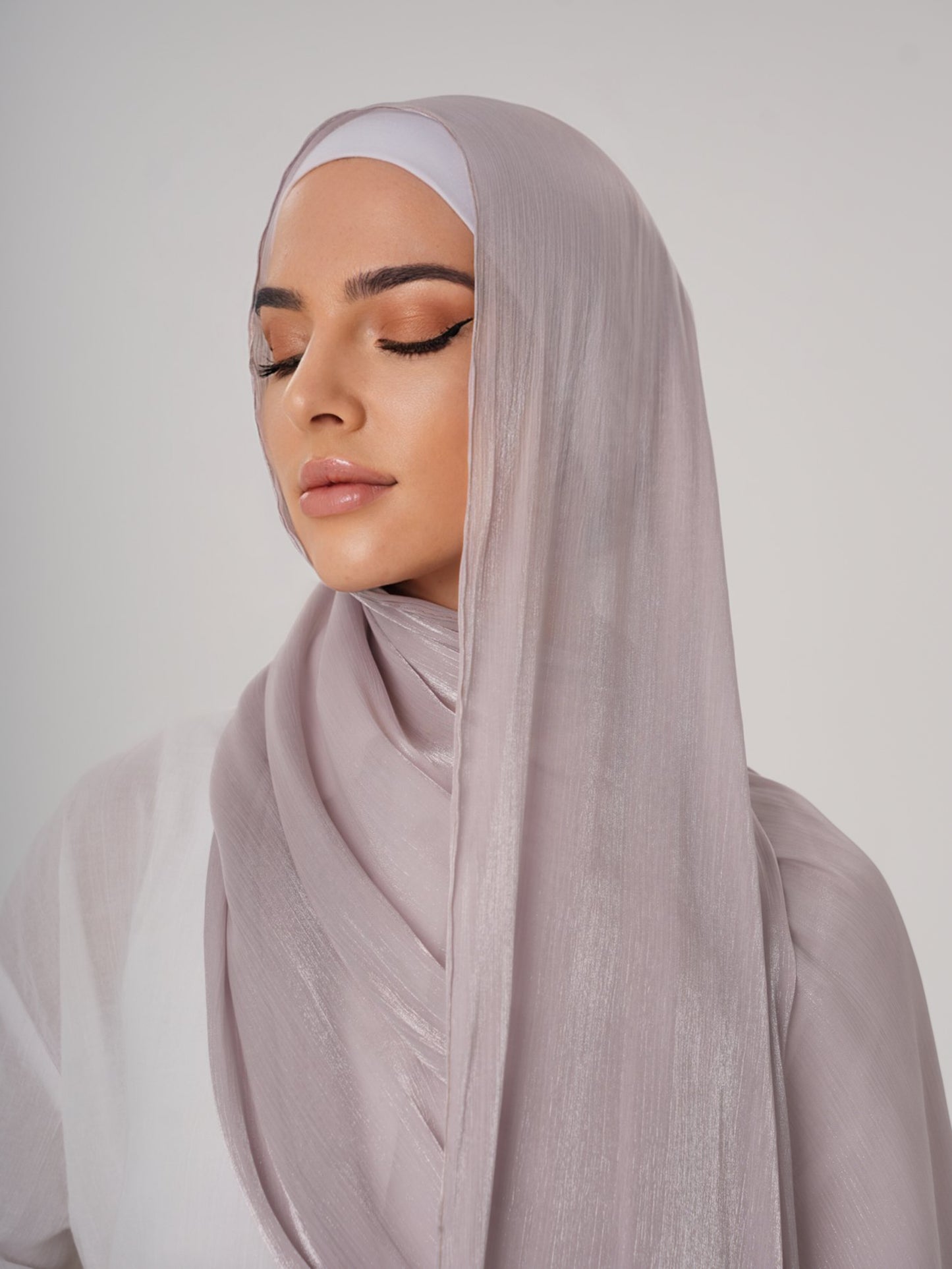 LUXURY ORGANZA SHIMMER HIJAB - DUSTY ROSE
