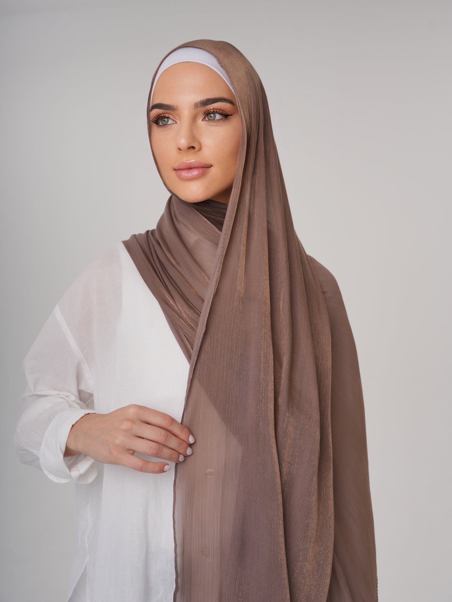 LUXURY ORGANZA SHIMMER HIJAB - CEDAR