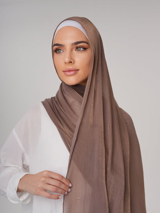 LUXURY ORGANZA SHIMMER HIJAB - CEDAR