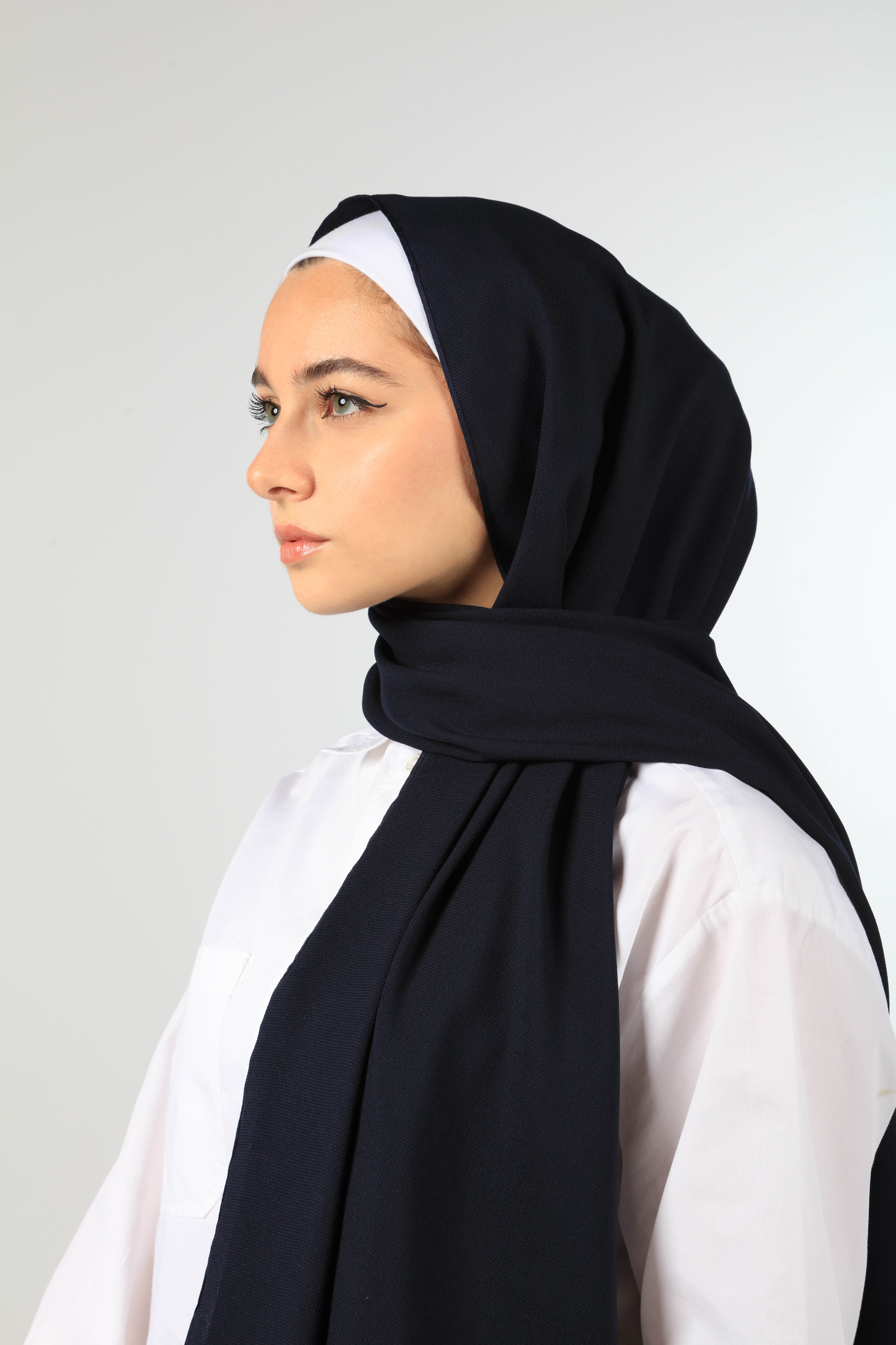 LUXE SILK SATIN HIJAB - NAVY BLUE