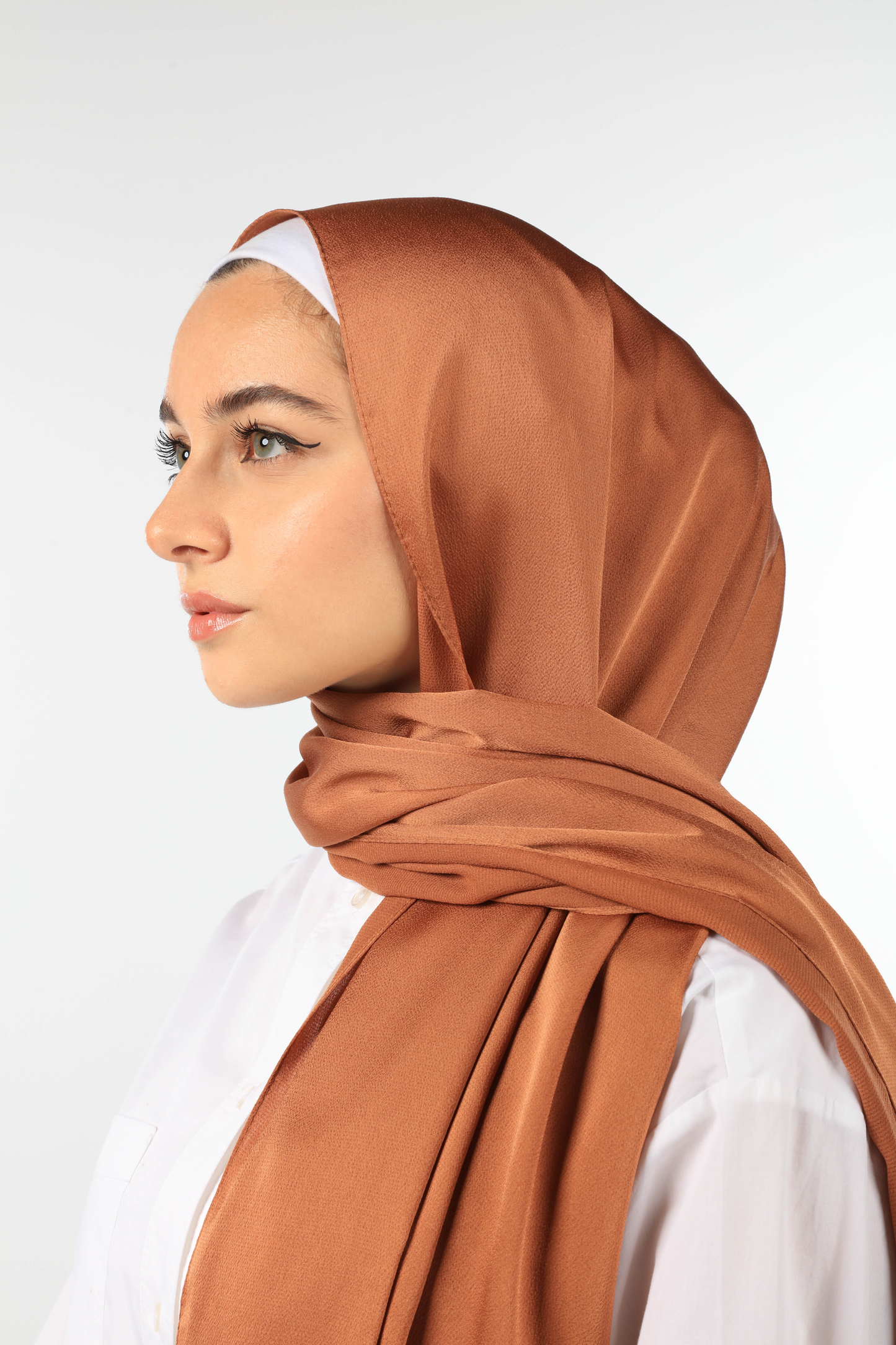 LUXE SILK SATIN HIJAB - TOFFEE