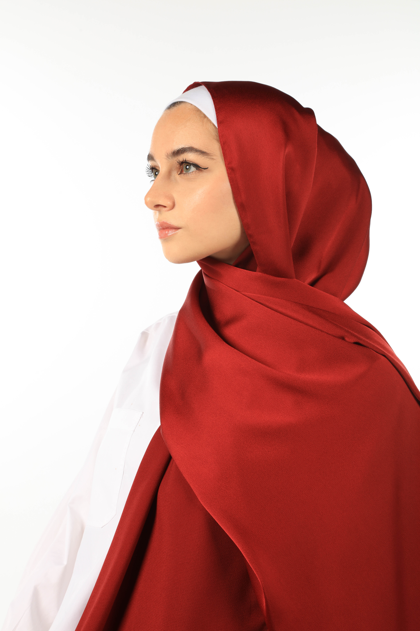 LUXE SILK SATIN HIJAB - RED VELVET