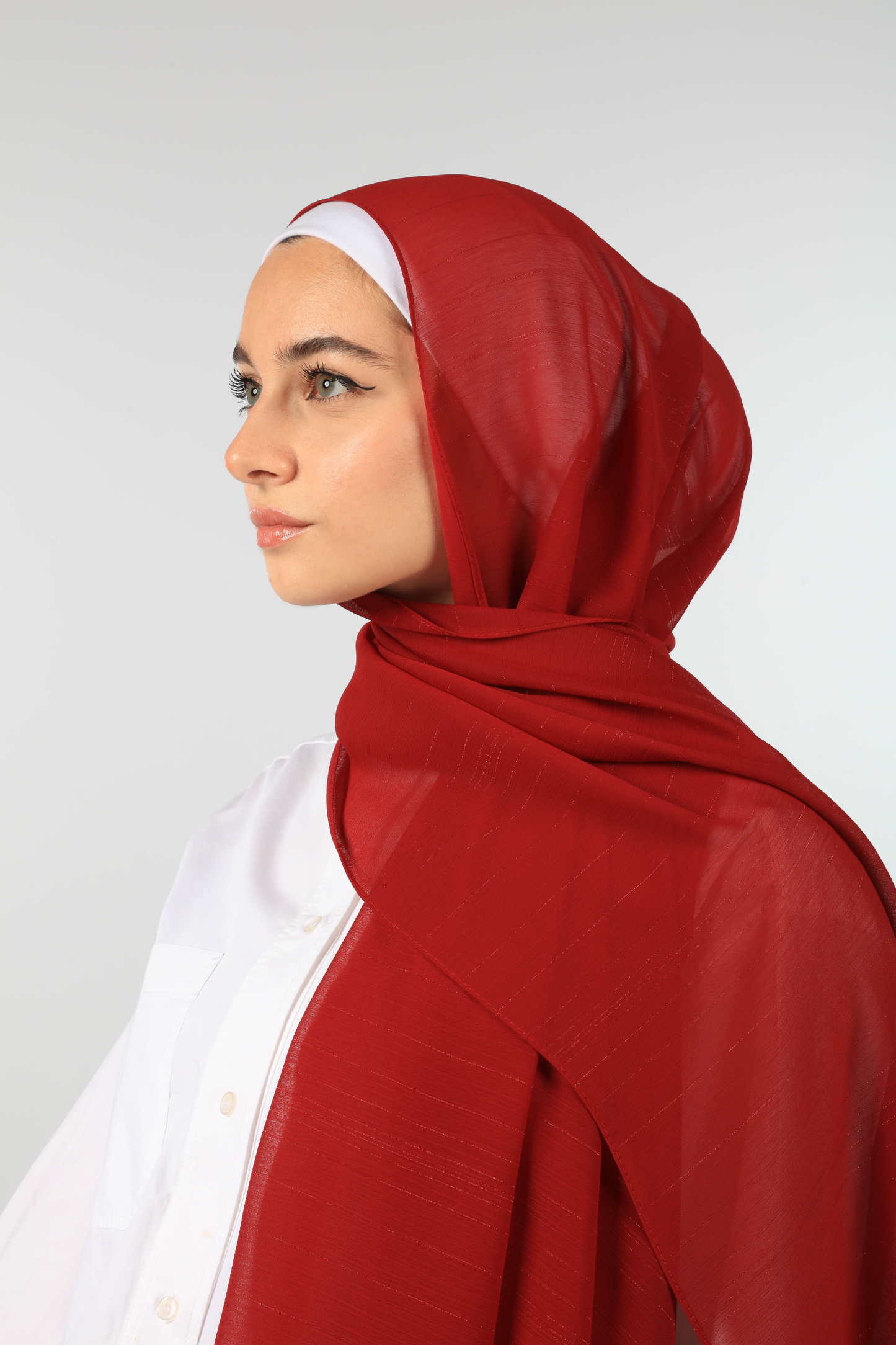 SHIMMER GEORGETTE HIJAB - MAROON