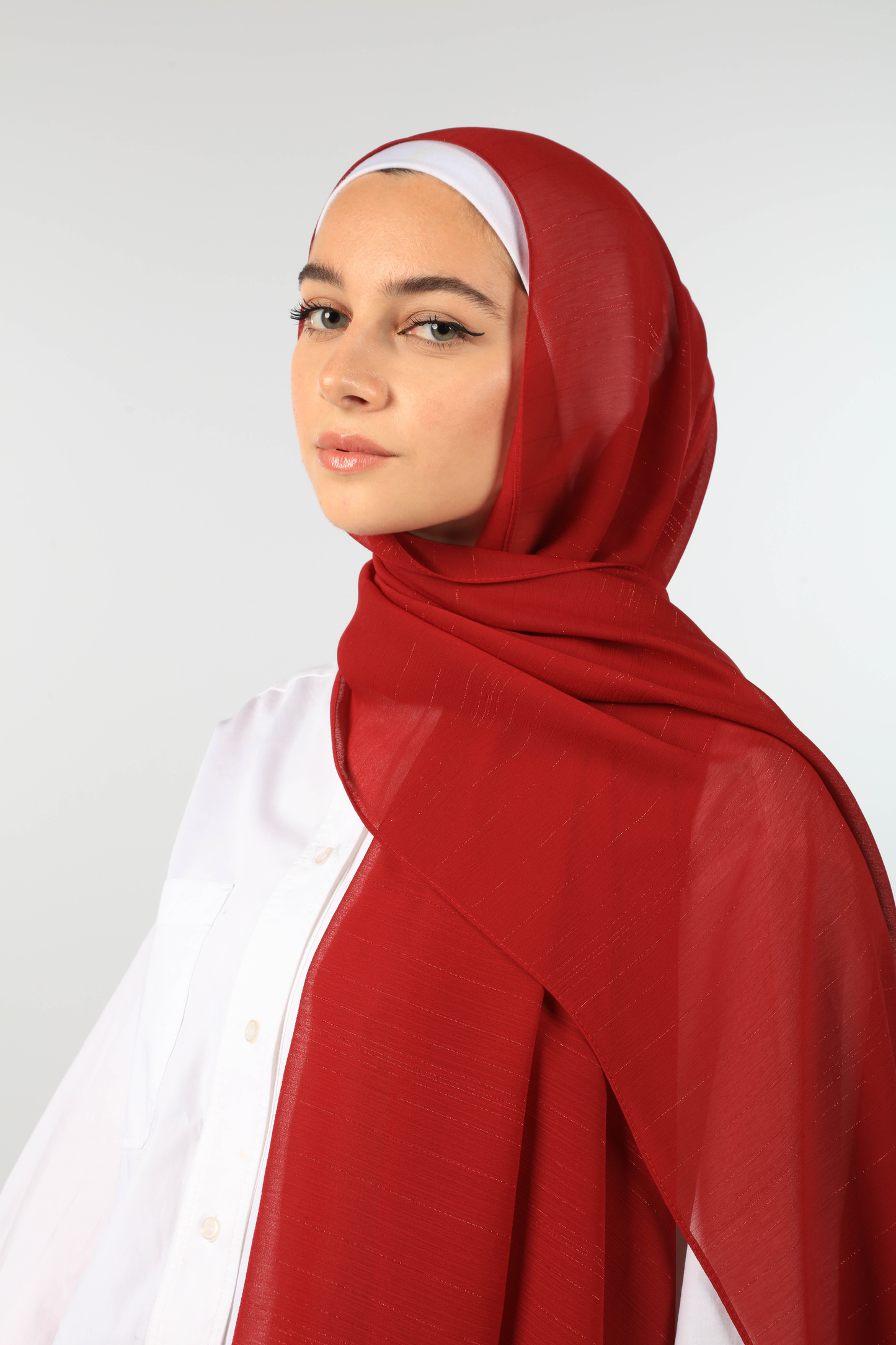 SHIMMER GEORGETTE HIJAB - MAROON