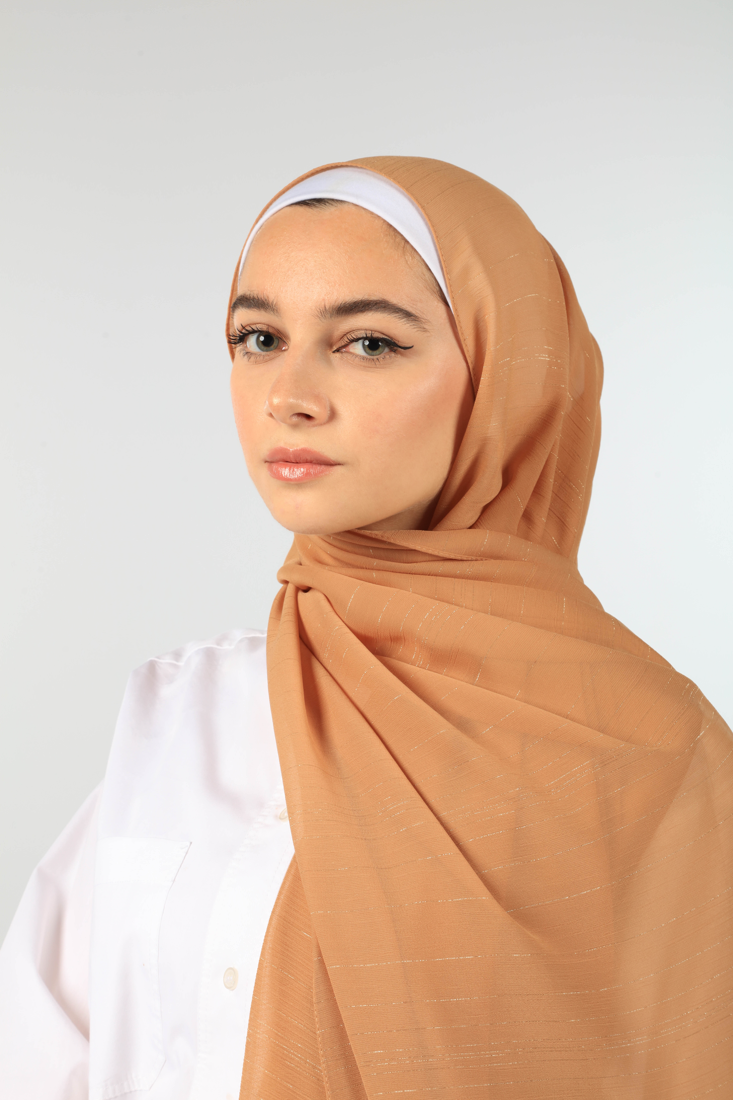 SHIMMER GEORGETTE HIJAB - CAMEL
