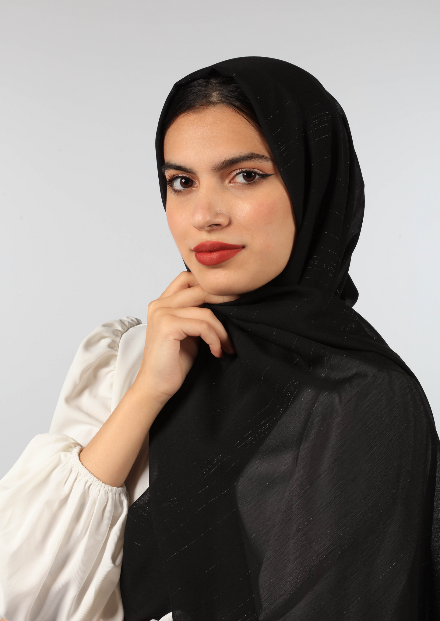 SHIMMER GEORGETTE HIJAB - BLACK