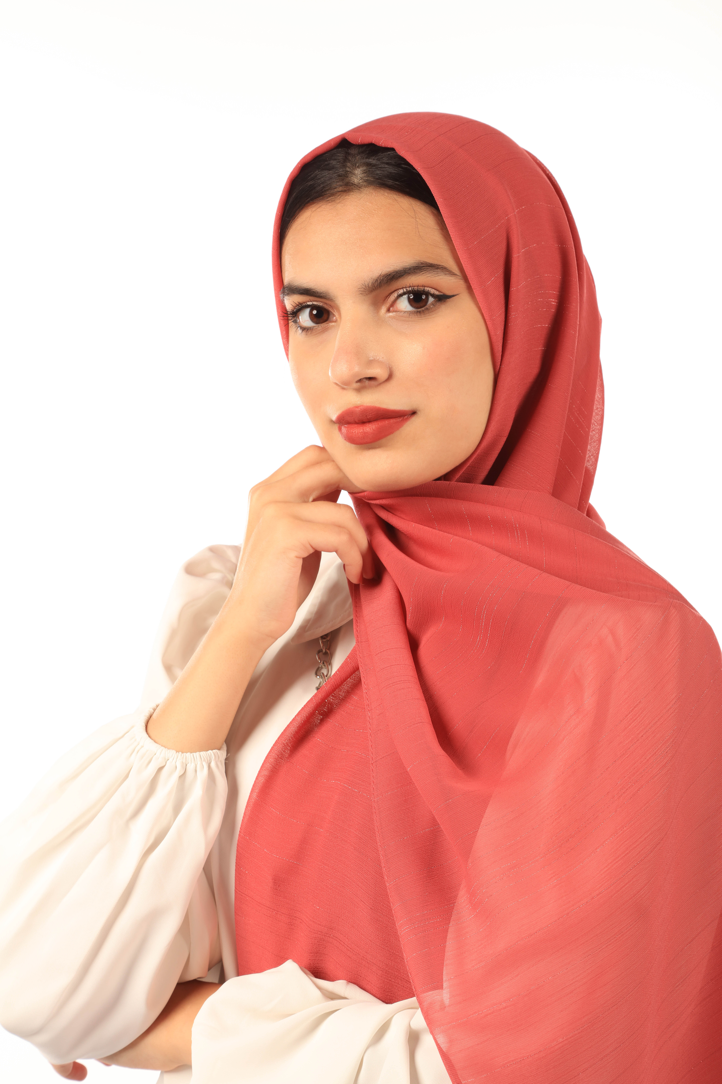 SHIMMER GEORGETTE HIJAB - WATERMELON