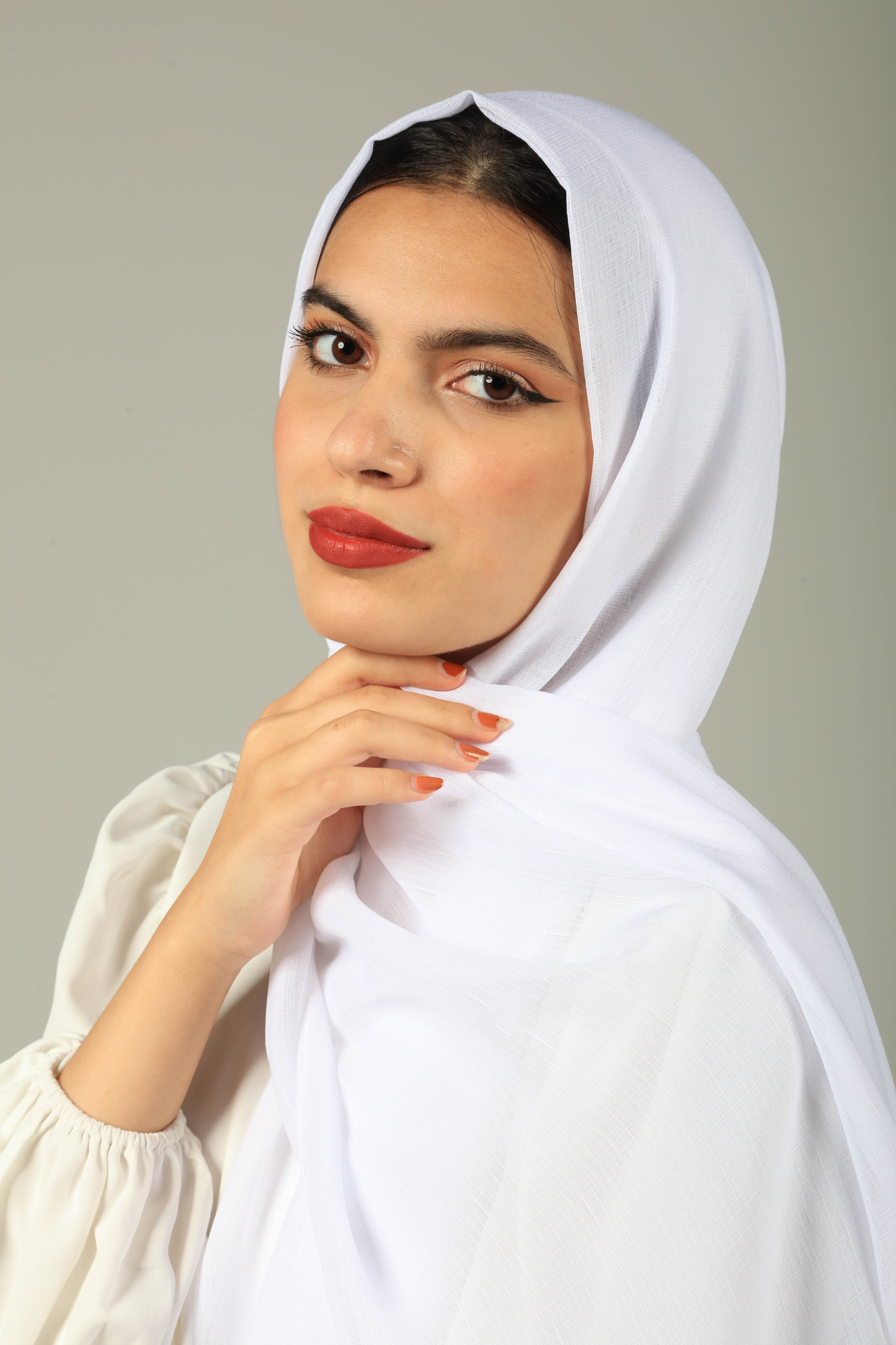 VOILE COTTON HIJAB - MOON WHITE