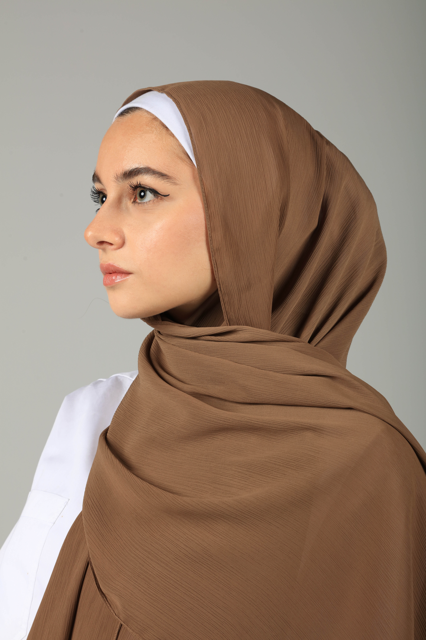 CRINKLE CHIFFON HIJAB - TOFFEE