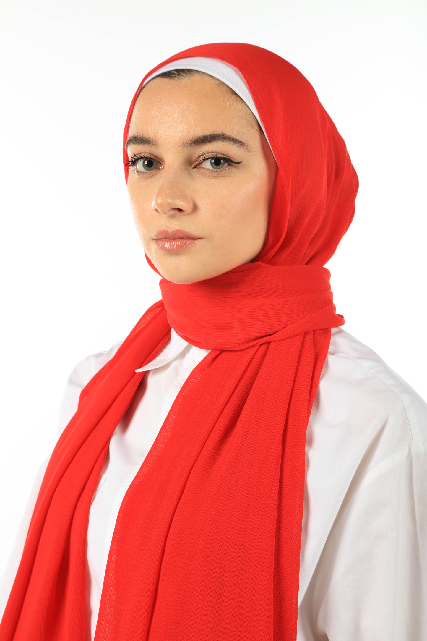 CRINKLE CHIFFON HIJAB - RED