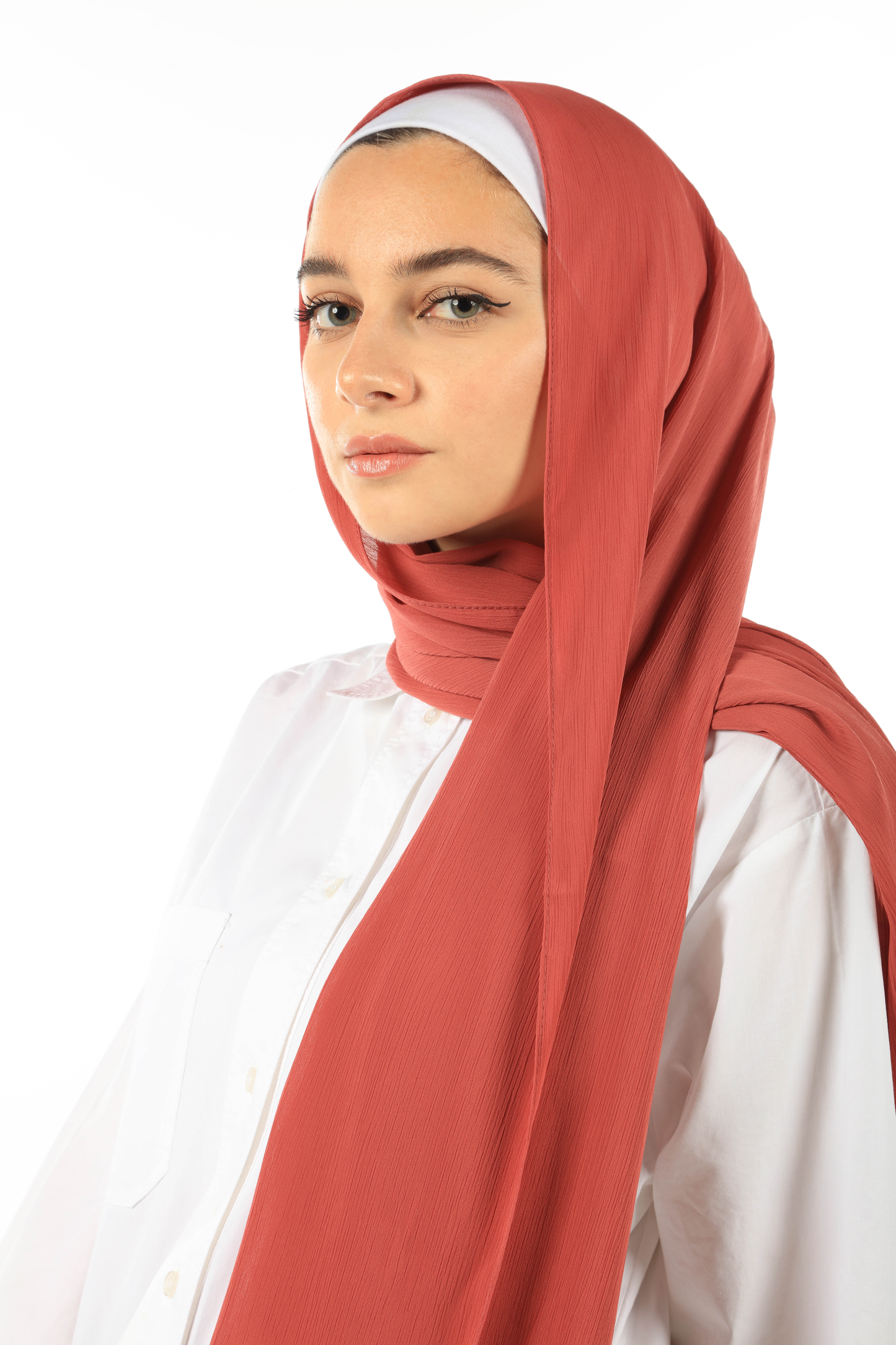 CRINKLE CHIFFON HIJAB - ROSEWOOD