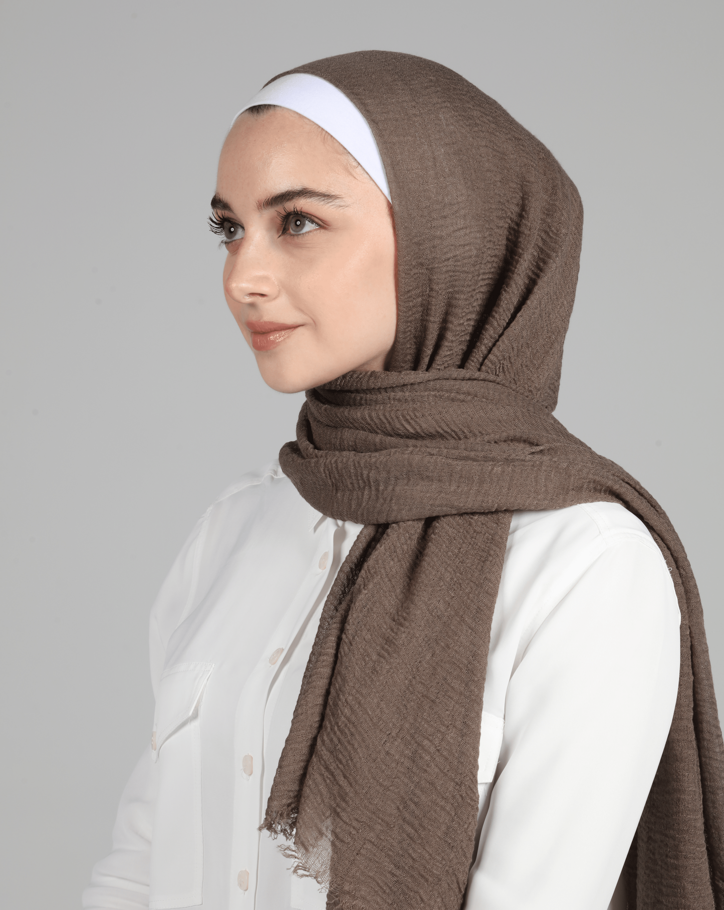 CRINKLE COTTON HIJAB - NUDE