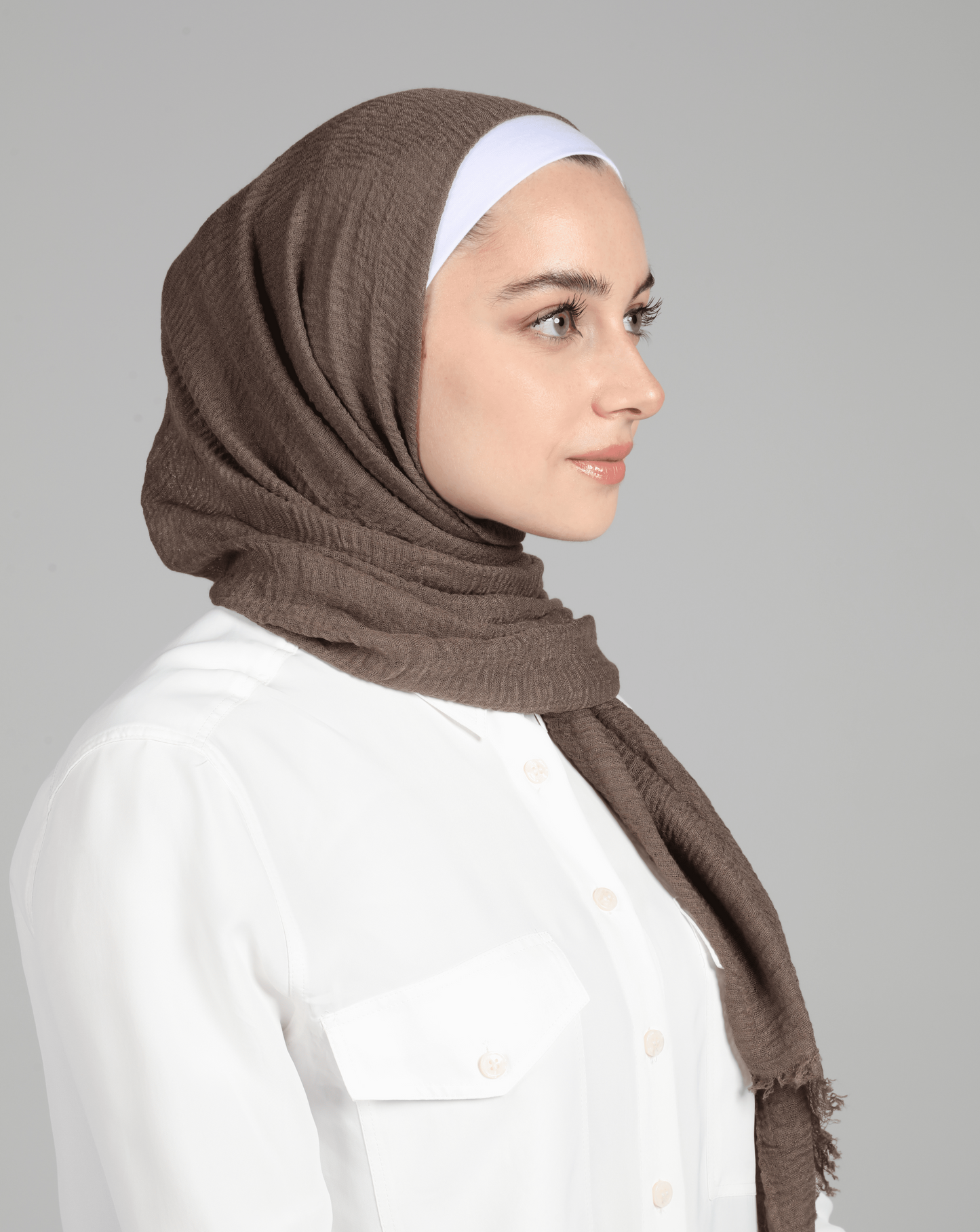 CRINKLE COTTON HIJAB - NUDE