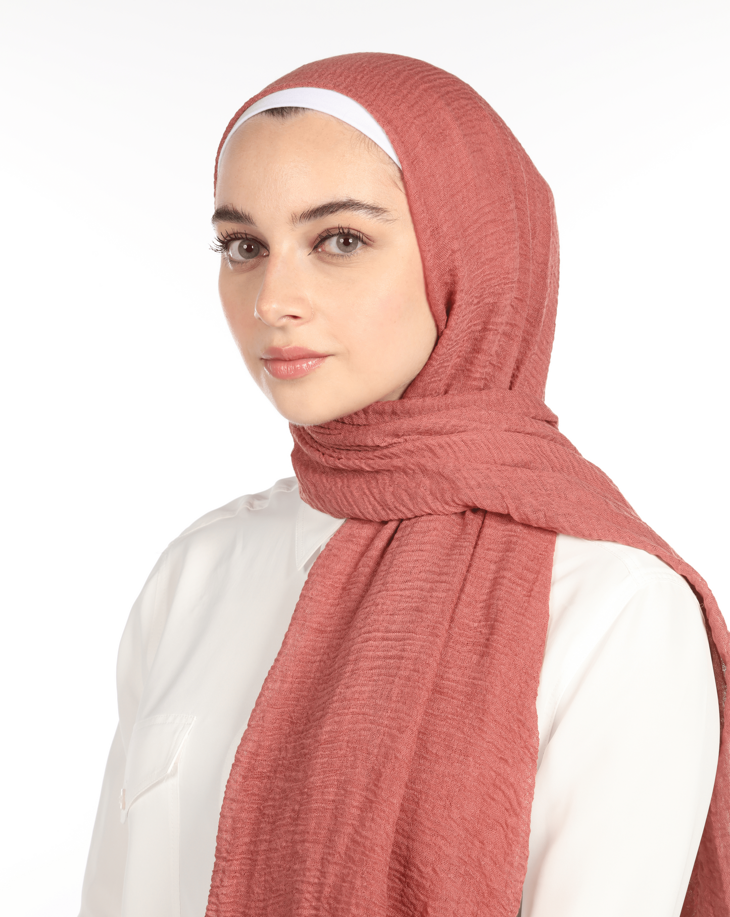 CRINKLE COTTON HIJAB - HIBISCUS