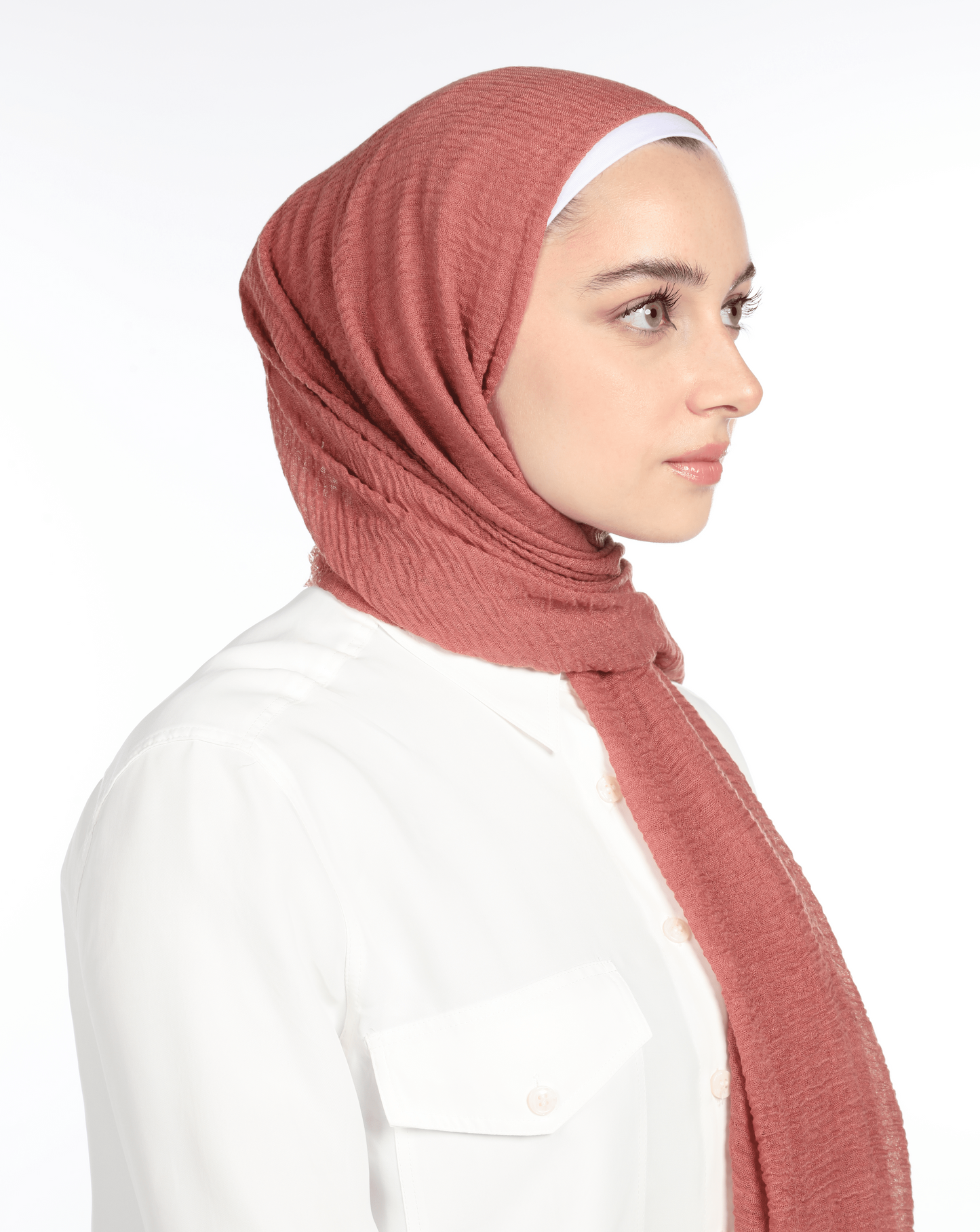 CRINKLE COTTON HIJAB - HIBISCUS