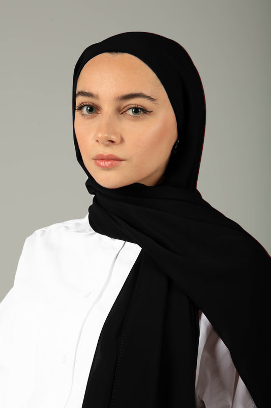 INSTANT CHIFFON HIJAB - BLACK