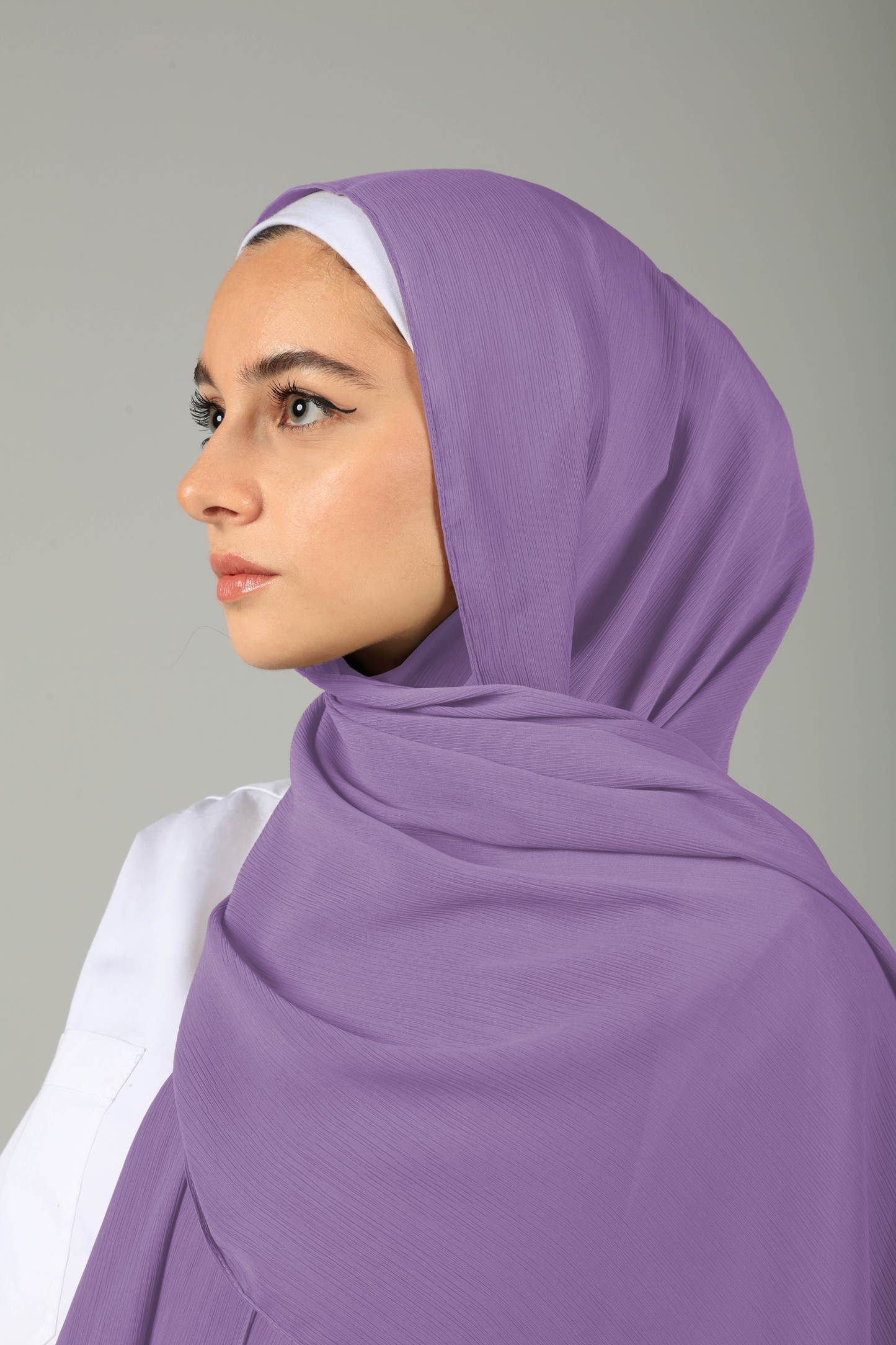 CRINKLE CHIFFON HIJAB - ORCHID