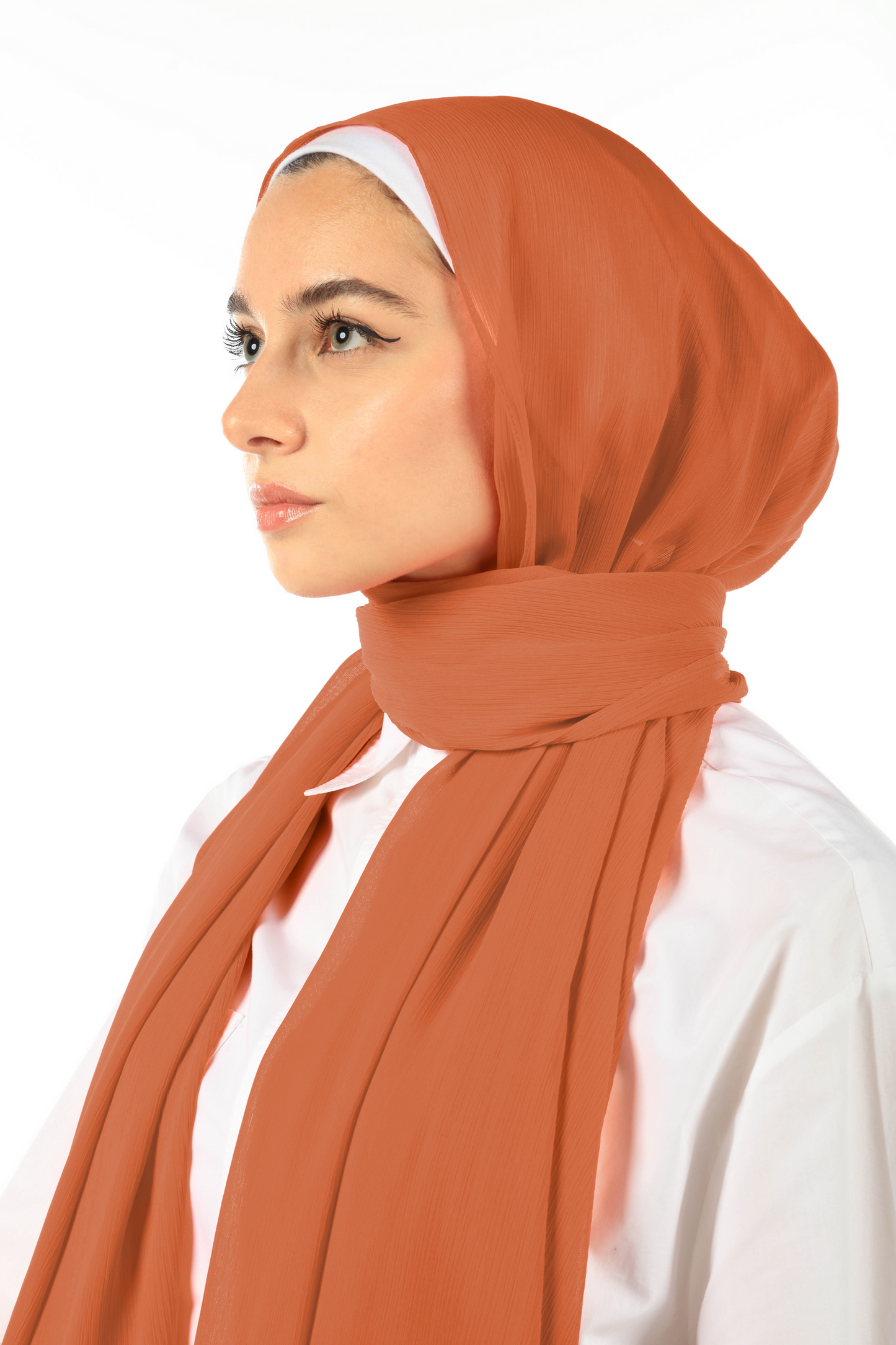 CRINKLE CHIFFON HIJAB - TANGERINE