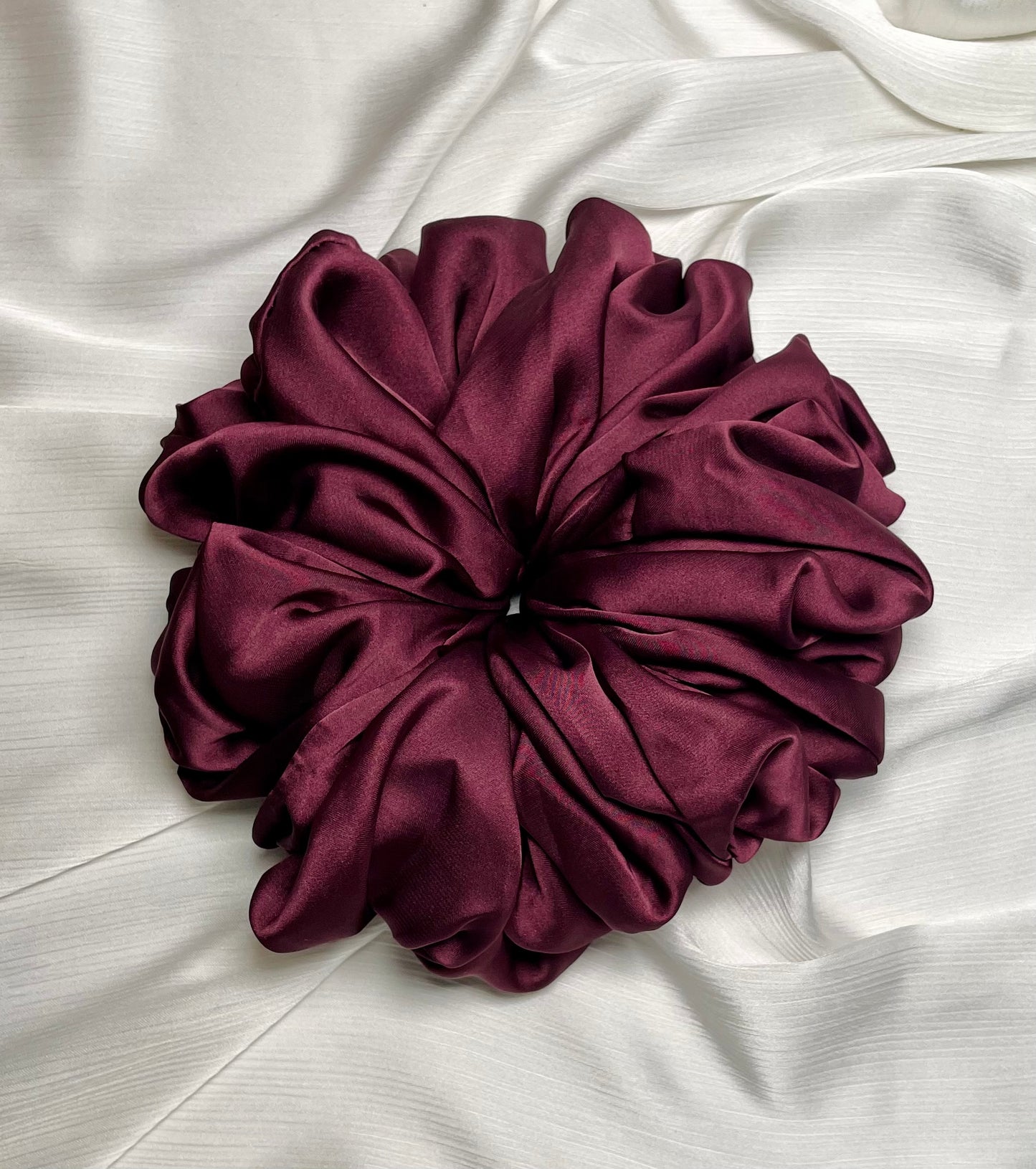 LUXE SATIN HIJAB SCRUNCHIE (LARGE) - GRAPE