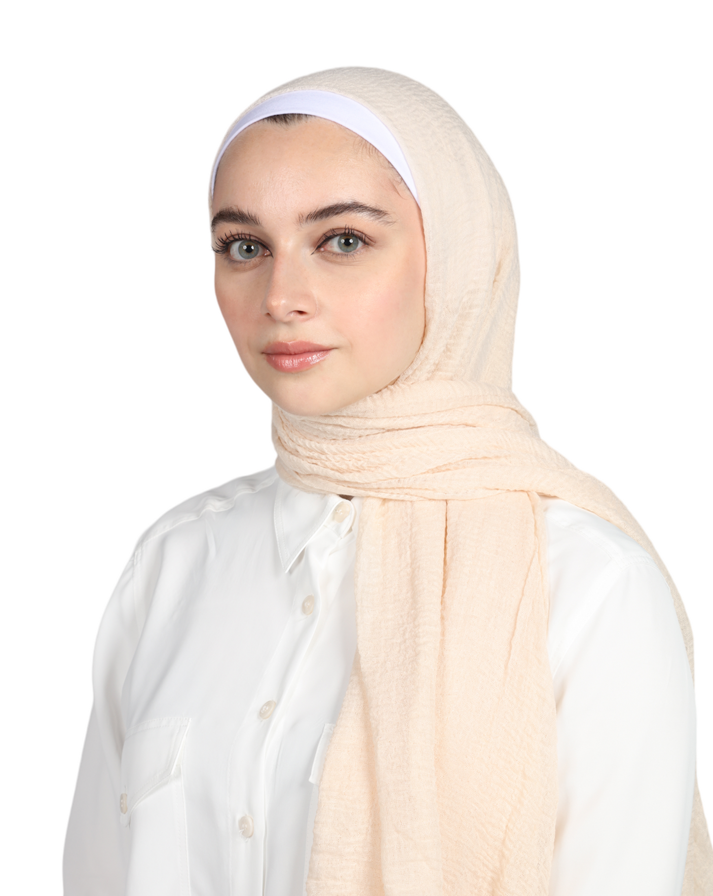 CRINKLE COTTON HIJAB - CORNSILK