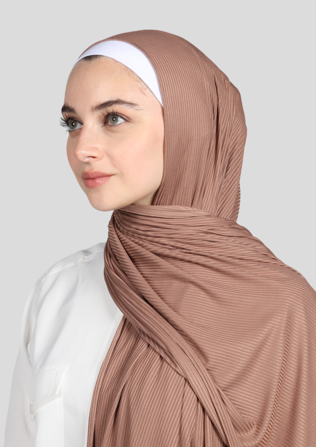 RIBBED JERSEY HIJAB - MOCHA