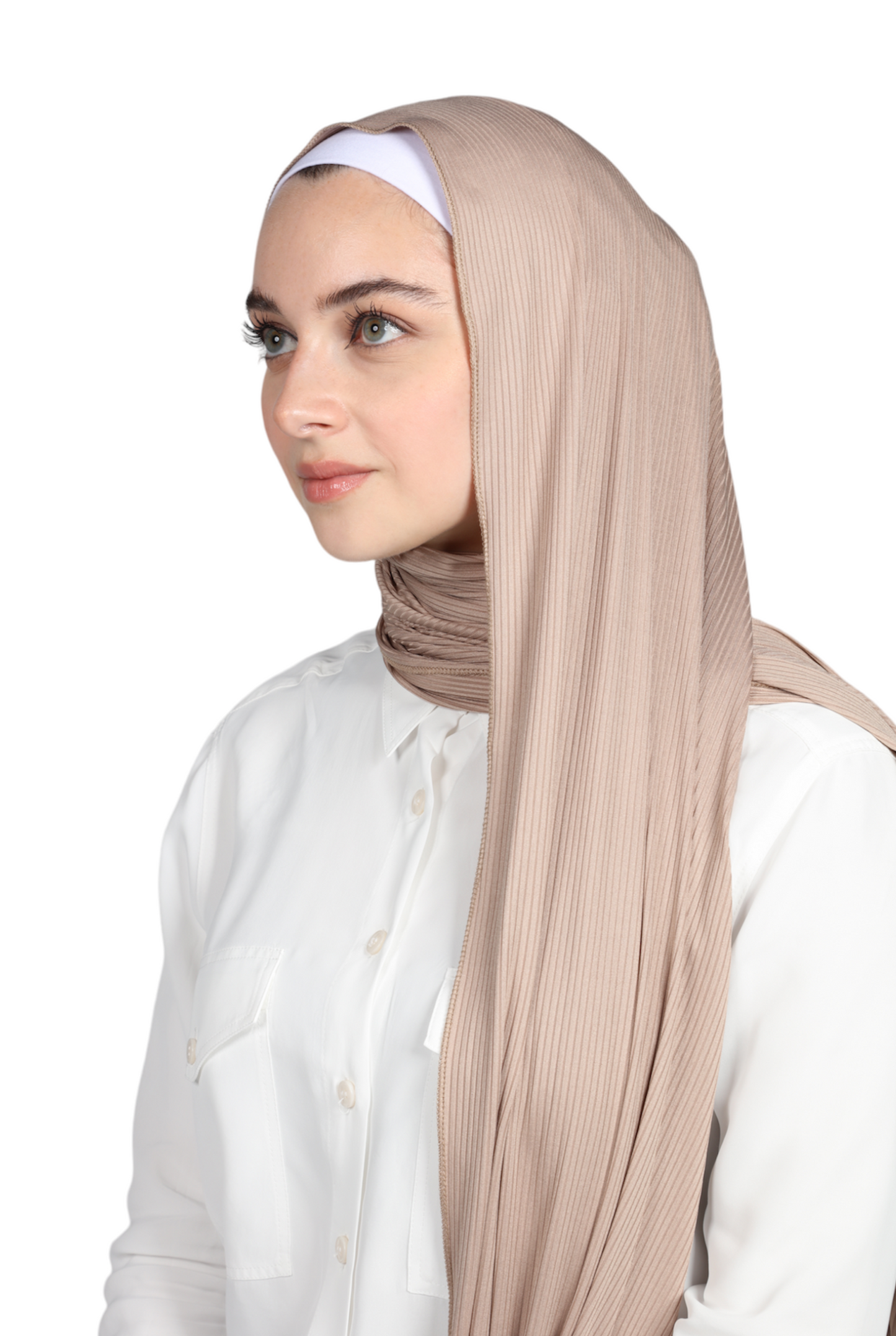 RIBBED JERSEY HIJAB - TAN