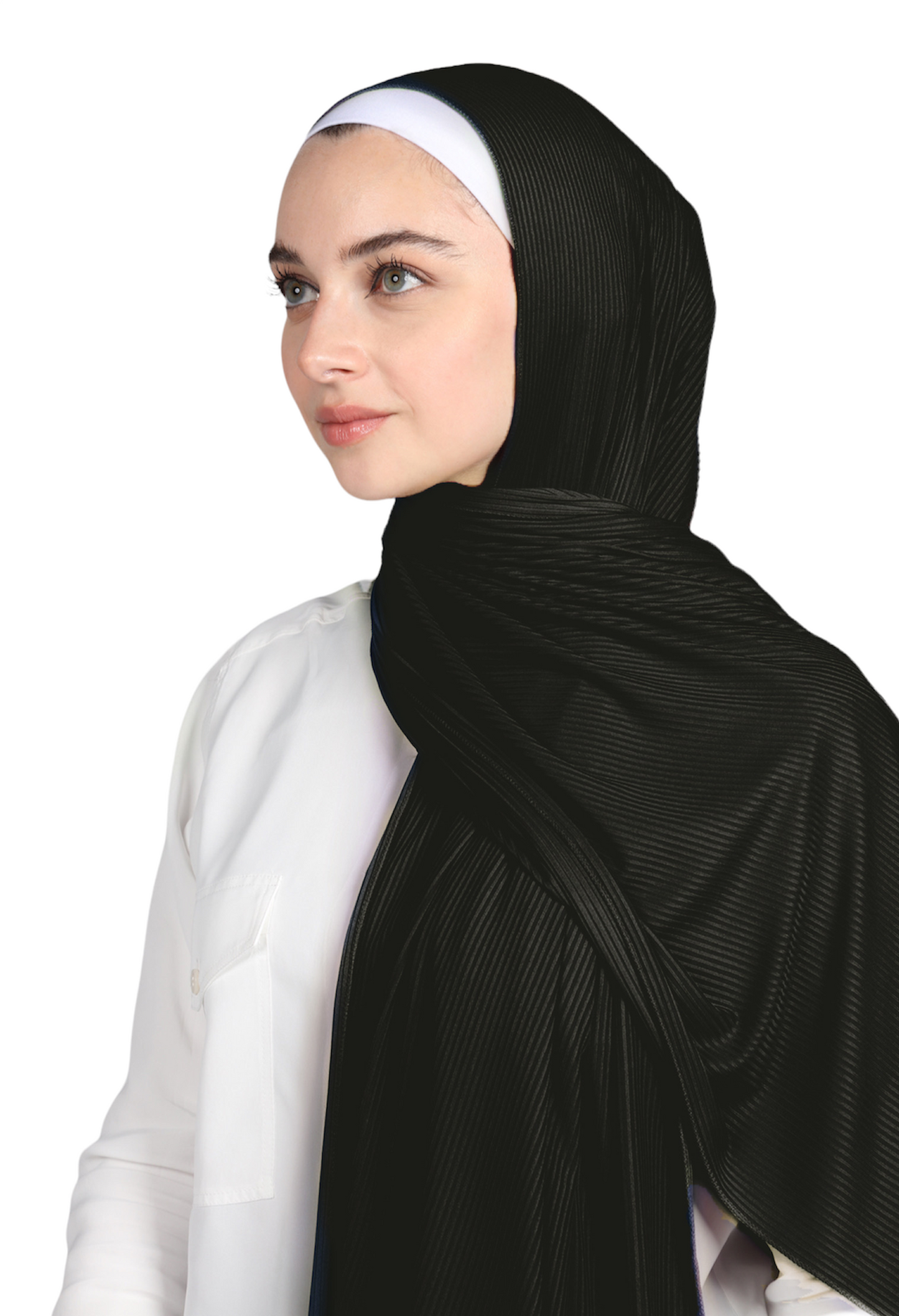 RIBBED JERSEY HIJAB - BLACK